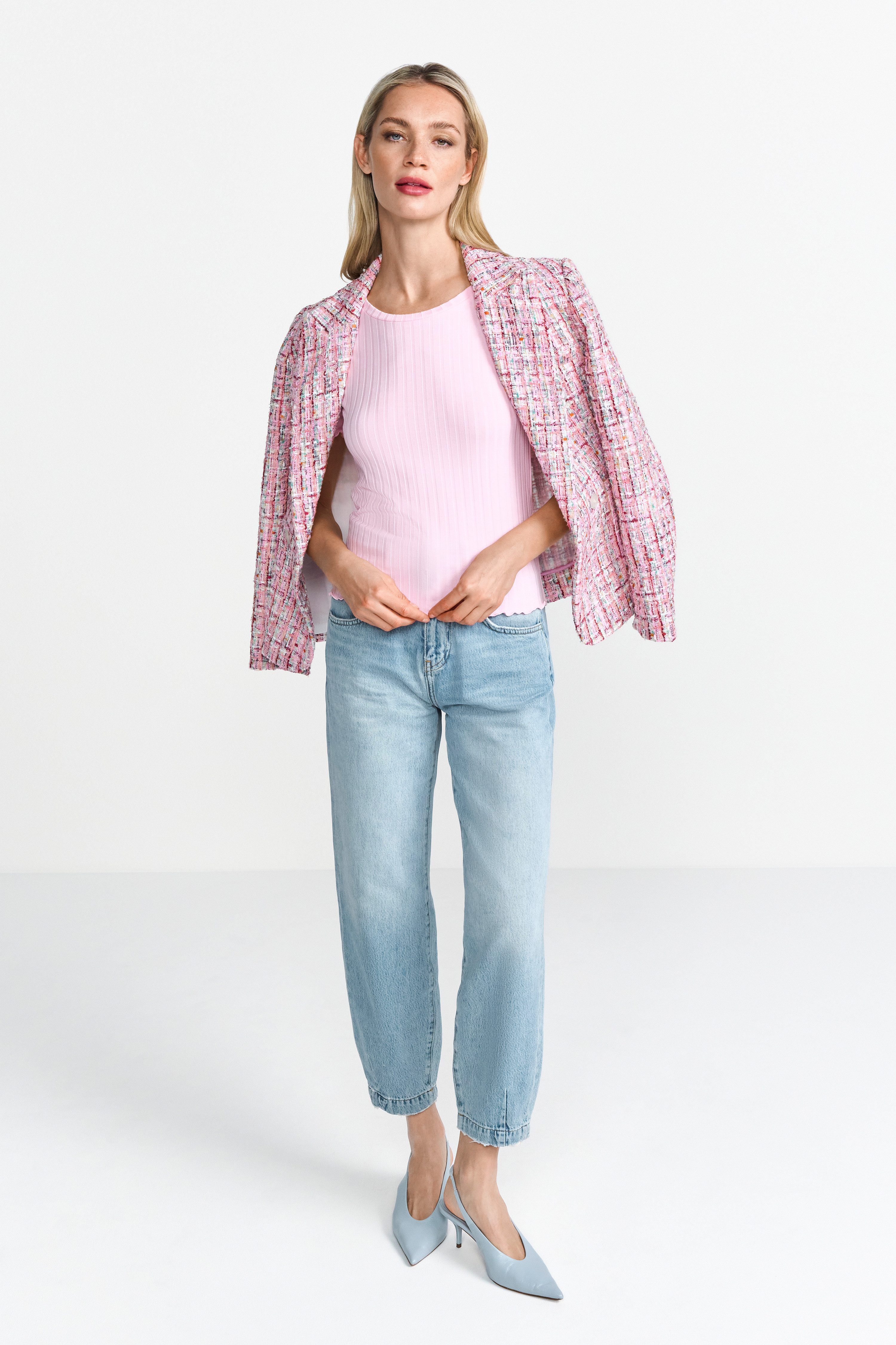 Rich & Royal Shirt met korte mouwen Met golvende zoom aan romp en mouwen