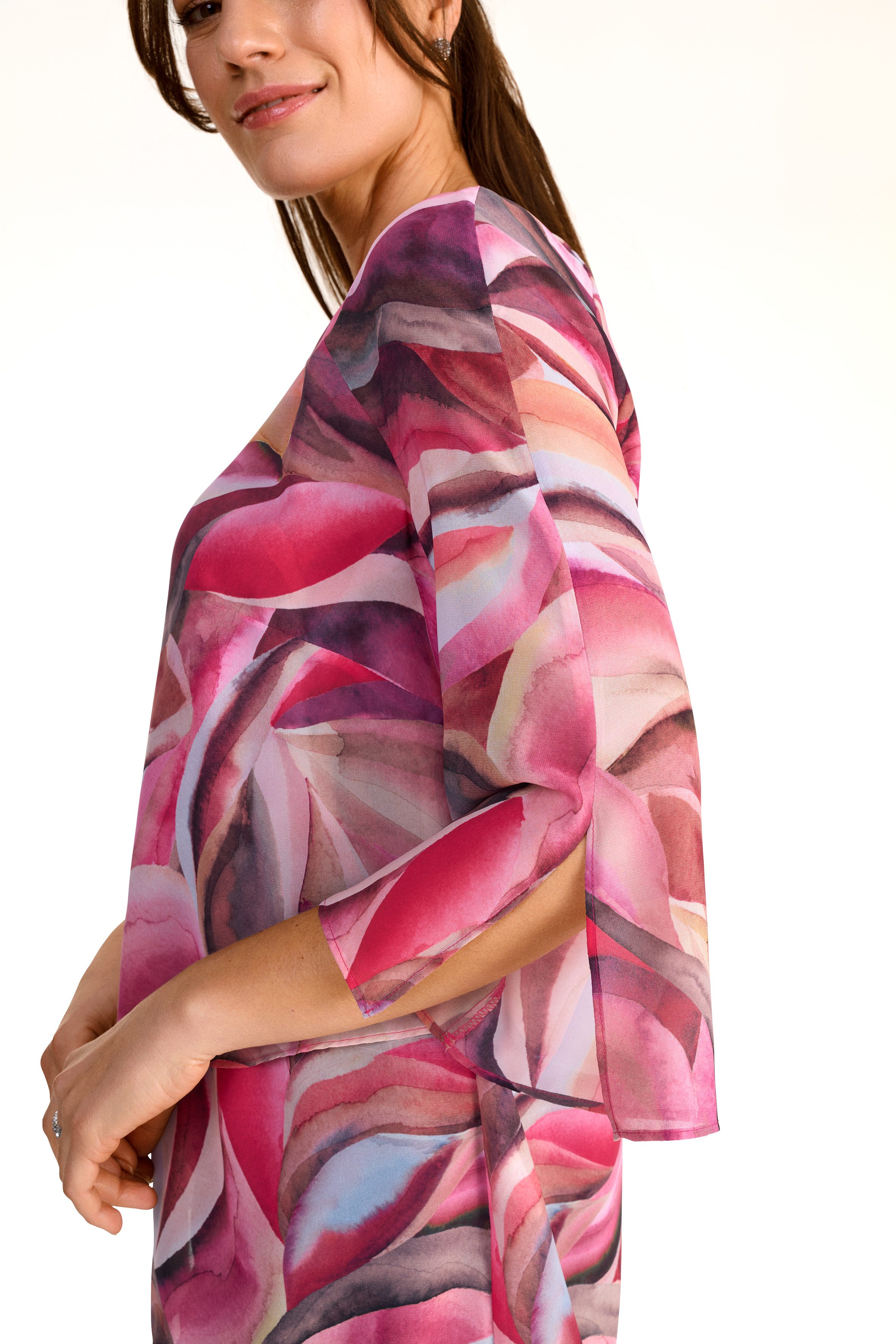 HERMANN LANGE Collection Gedessineerde blouse in lagenlook en met bloemenpatroon