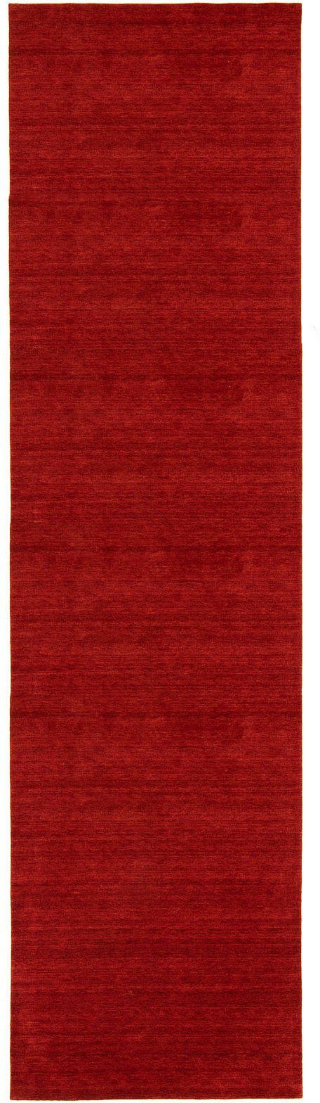 morgenland Loper GABBEH FEIN UNI zuiver scheerwol uni, woonkamer lopers maat 80 cm x 200 cm x 18 mm rood