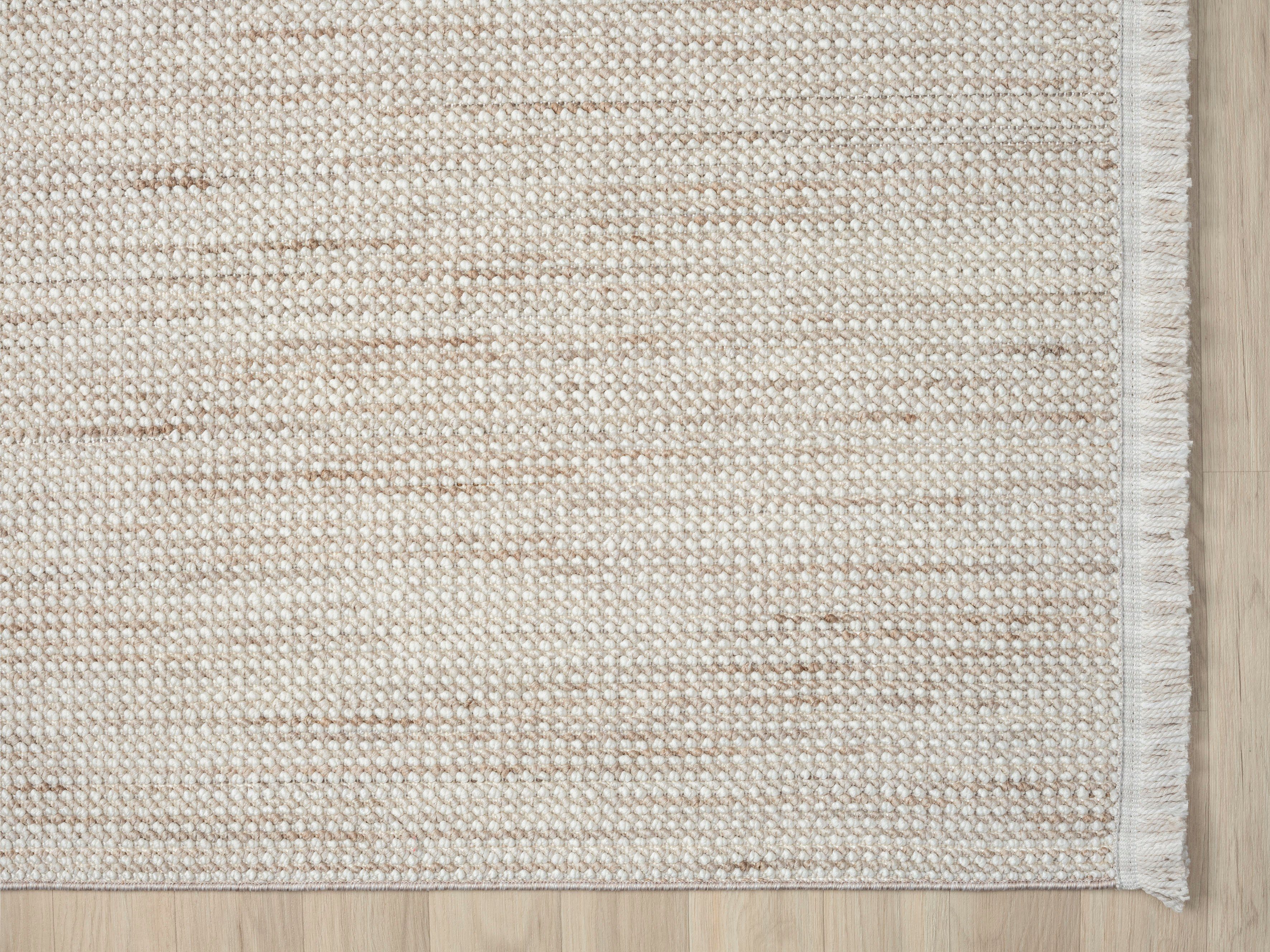 Myflair Möbel & Accessoires Vloerkleed AVA Uni-kleuren, gemêleerd, sisal-look, ook in rond verkrijgbaar, met franjes