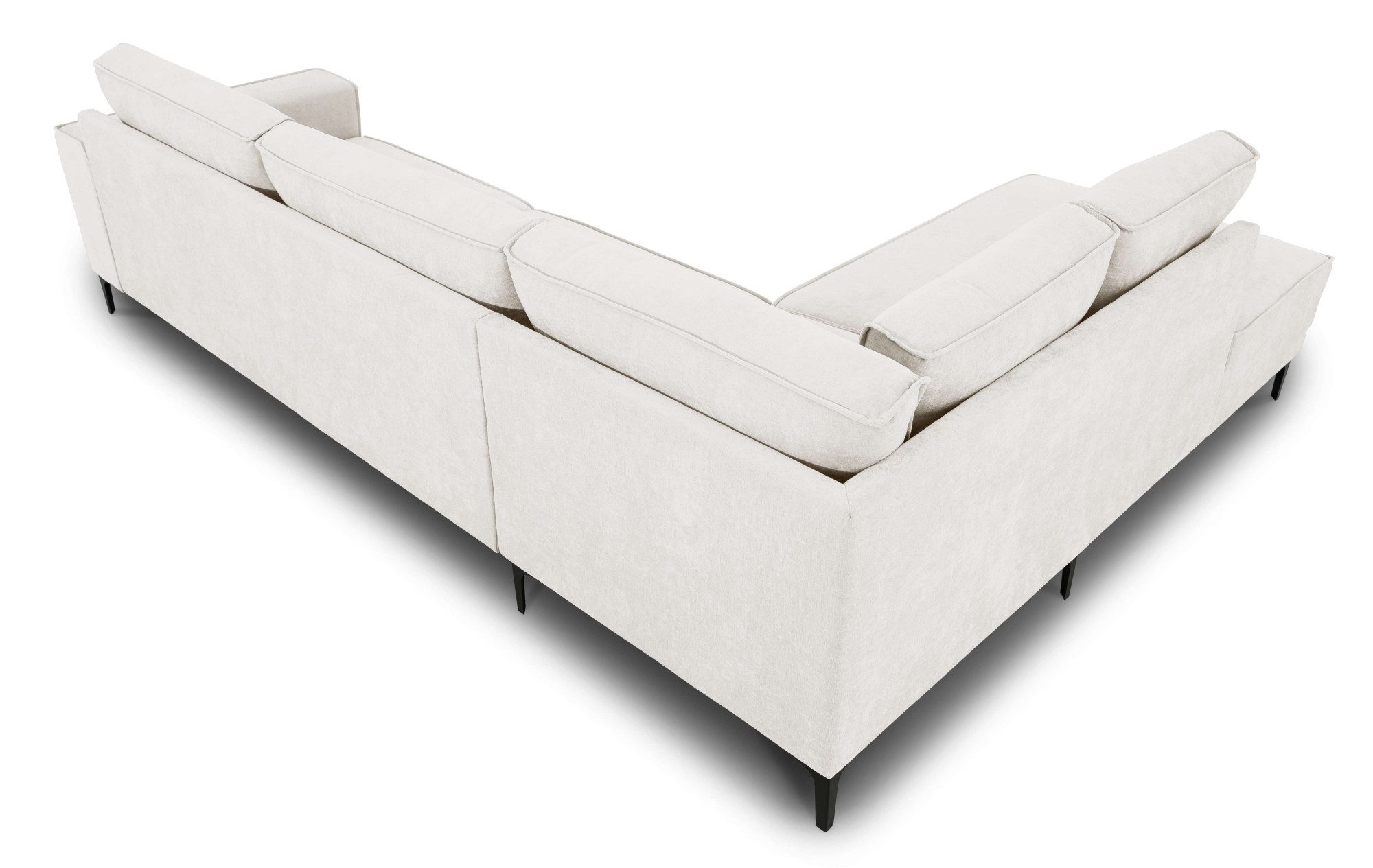 Places of Style Hoekbank Oland, structuur, platweefsel, luxe microvezel, bouclé L-vorm, 289 cm, golfondersteuning, Scandinavisch ontwerp, metalen poten