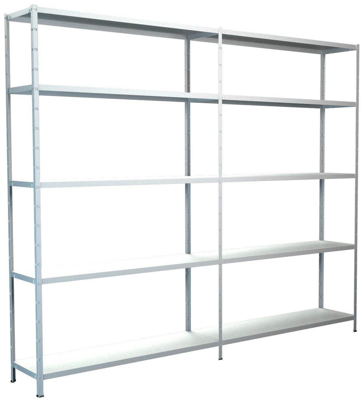 SCHULTE Regalwelt Stellingkast Montagesysteem basis- en aanbouwrek Metaal wit, 2000x2400x500 mm, 10 planken rekken wit