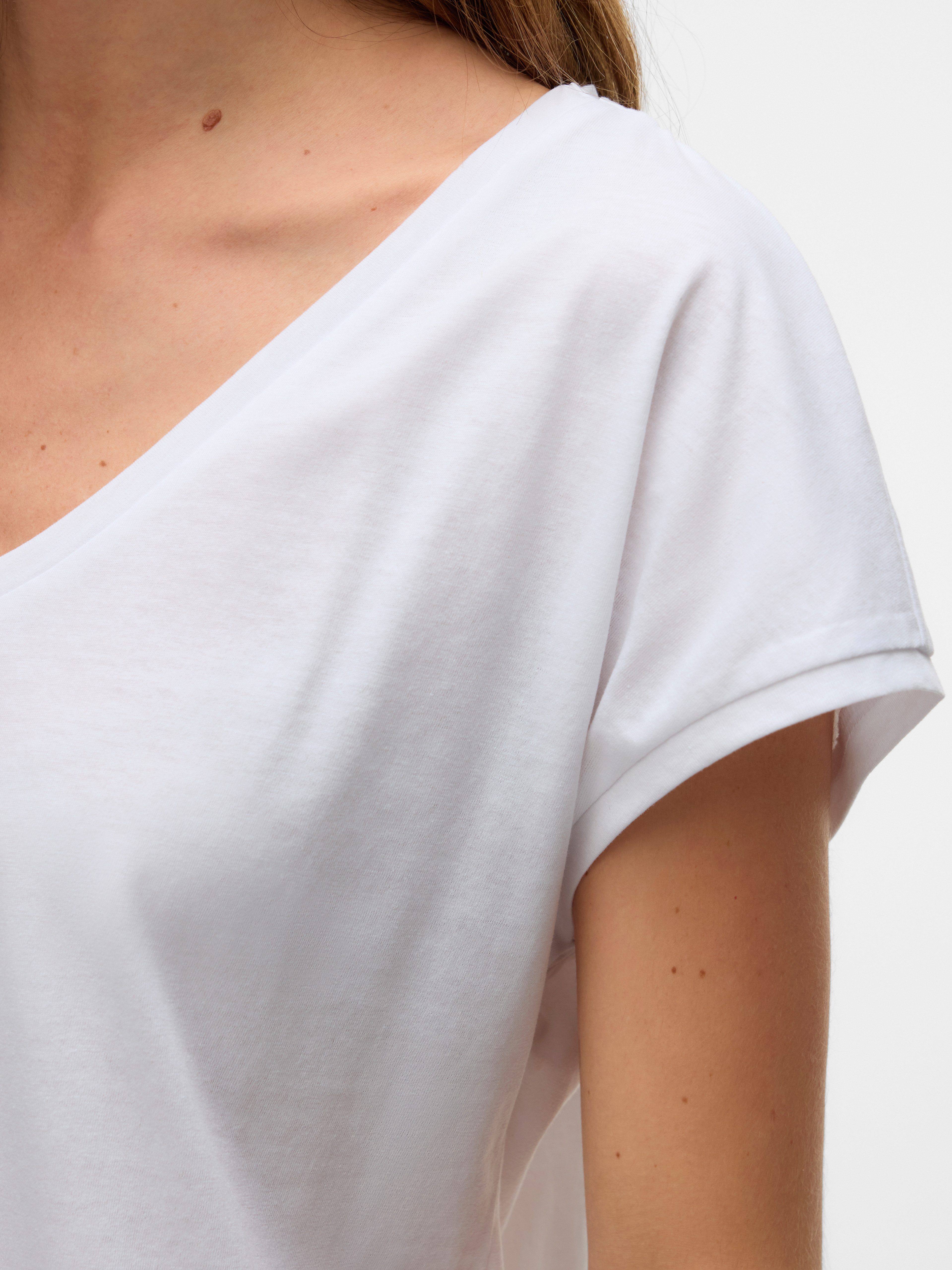 Vero Moda Shirt met korte mouwen VMLUNA SS V-NECK TEE JRS NOOS