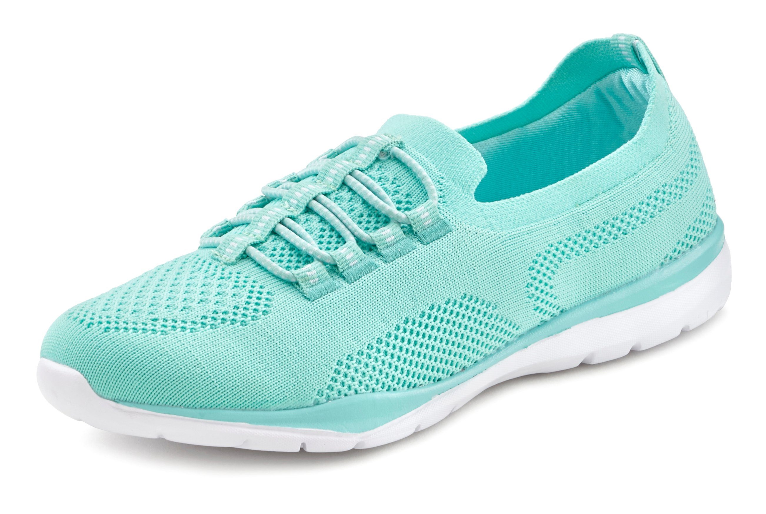 Lascana Sneakers Slipper, halfschoen, licht mesh materiaal om in te stappen met elastische veters vegan