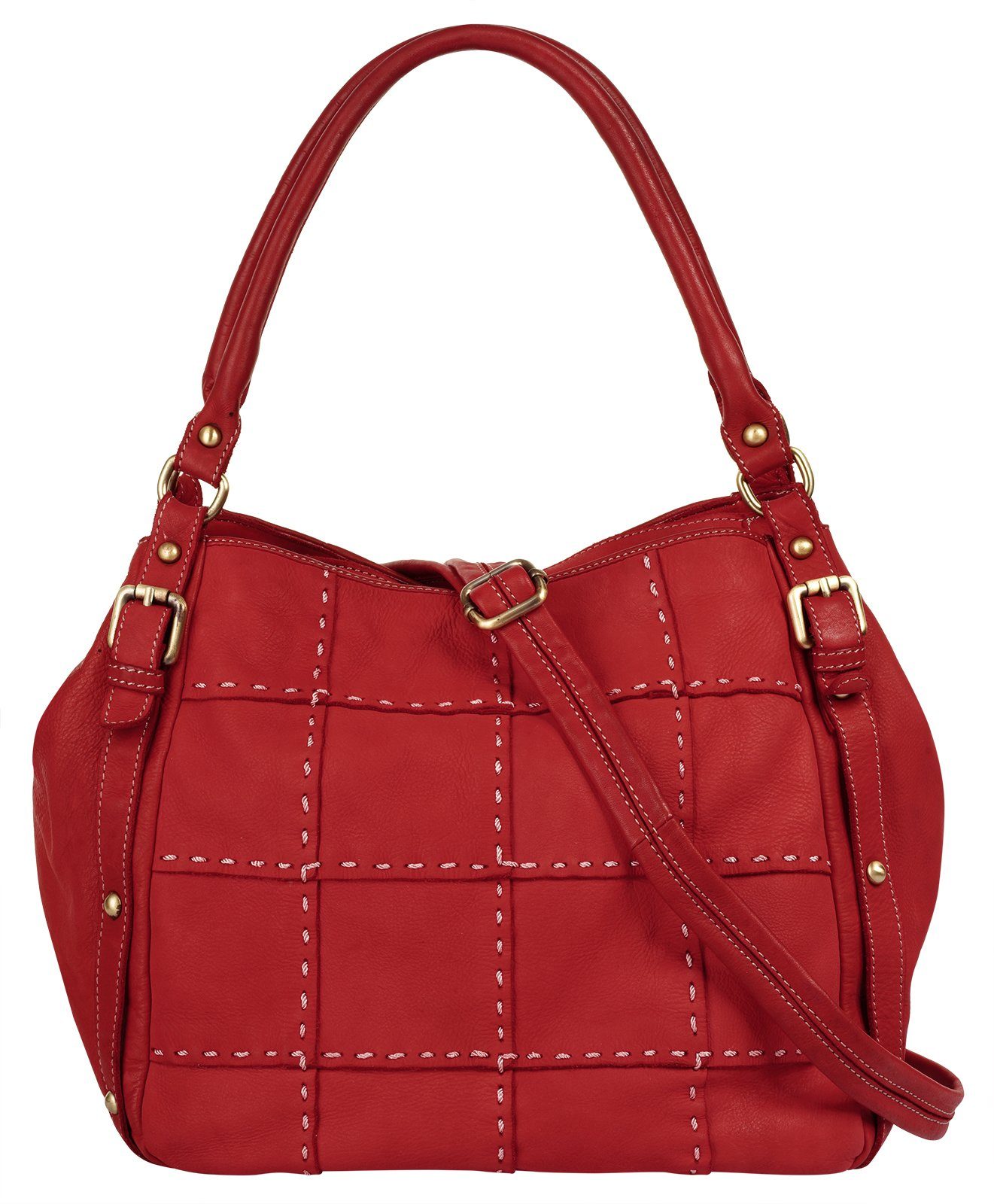 Samantha Look Shopper echt leer, made in italy dames shoppers rood