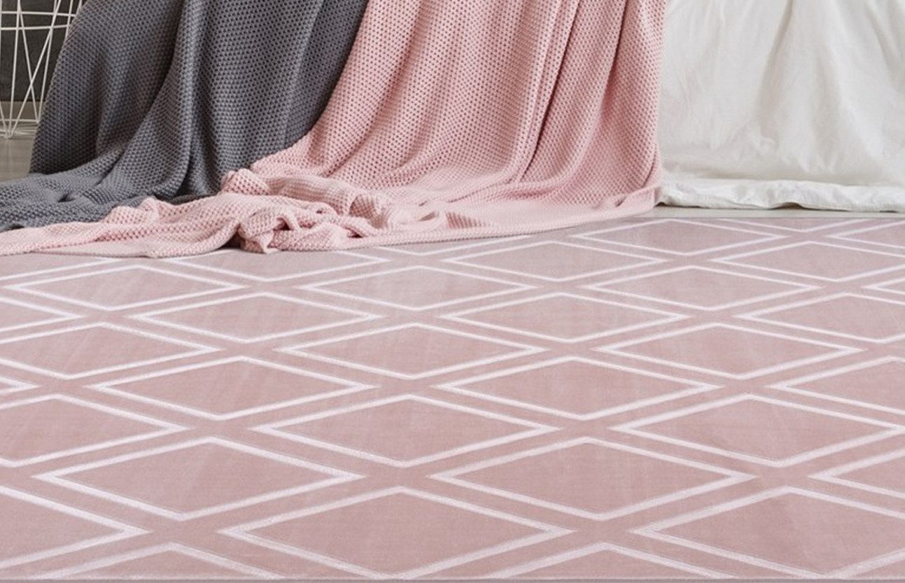my home Loper Ledion bijzonder zacht door microvezel, loper, korte pool, 3d-effect lopers maat 80x300 cm roze