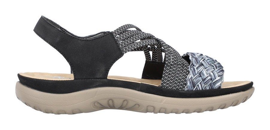 Rieker Sandalen zomerschoen, sandaal, sleehak, met gevlochten bandage