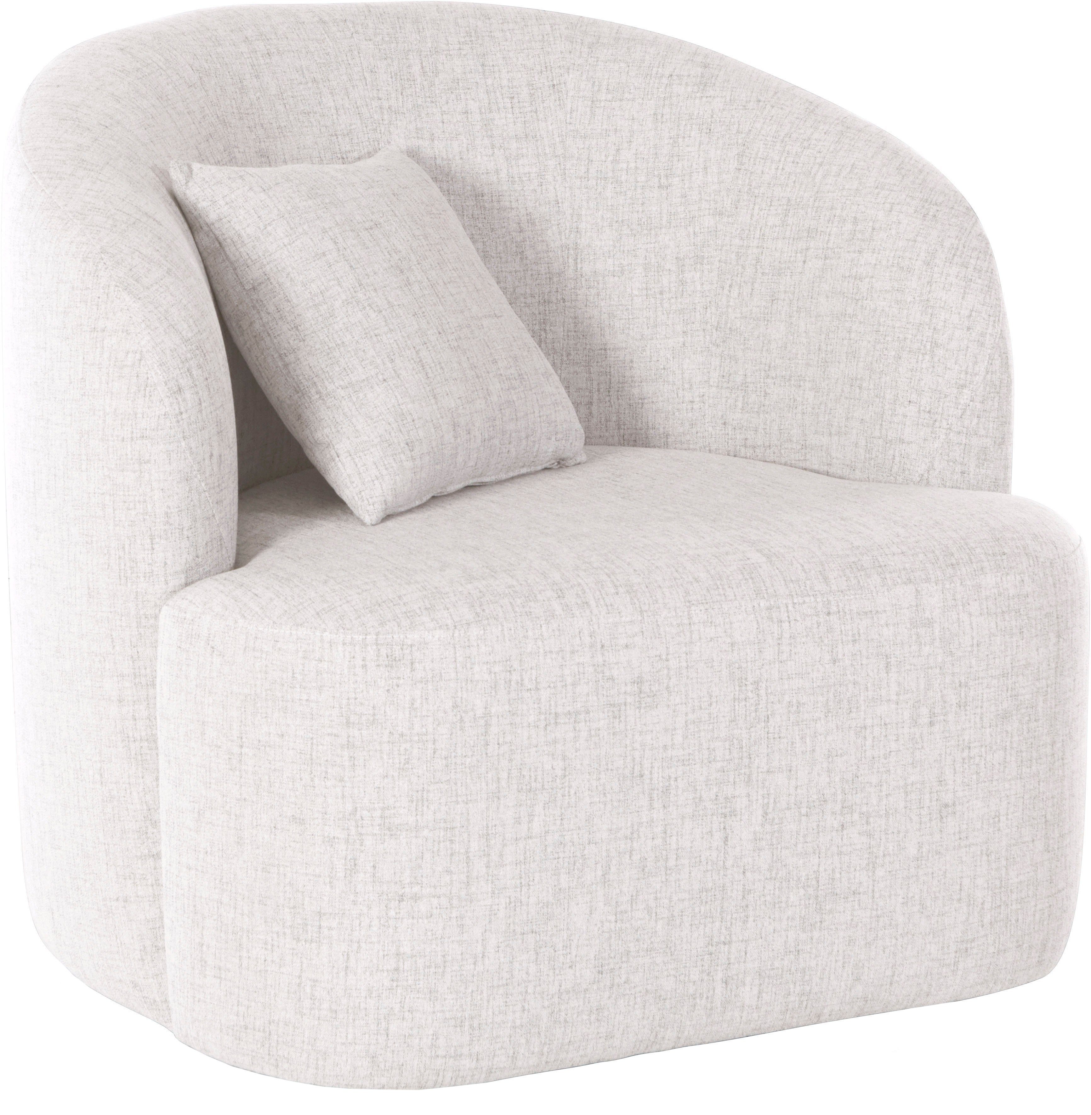 LeGer Home by Lena Gercke Draaibare fauteuil Dilara Stoel afgeronde rugleuning en front, in 3 stofkwaliteiten