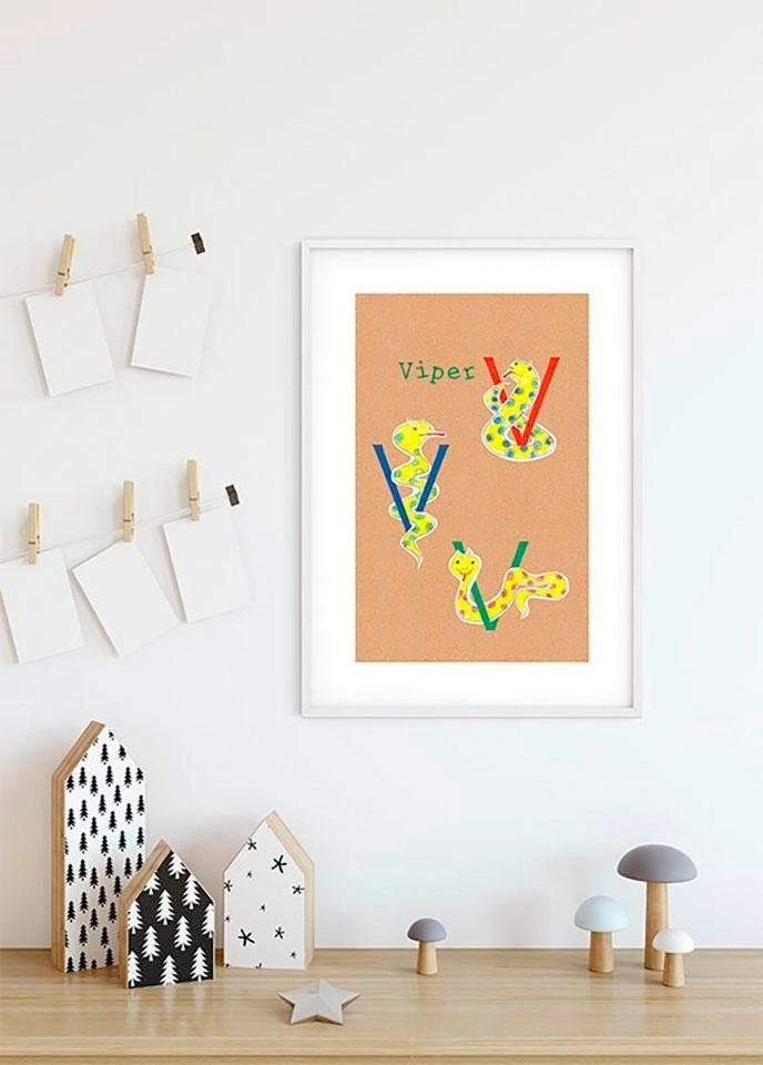 Komar Wanddecoratie ABC animal T Wanddecoratie - zonder lijst (1 stuk)