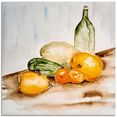 artland print op glas fruit en groente aquarel (1 stuk) wit