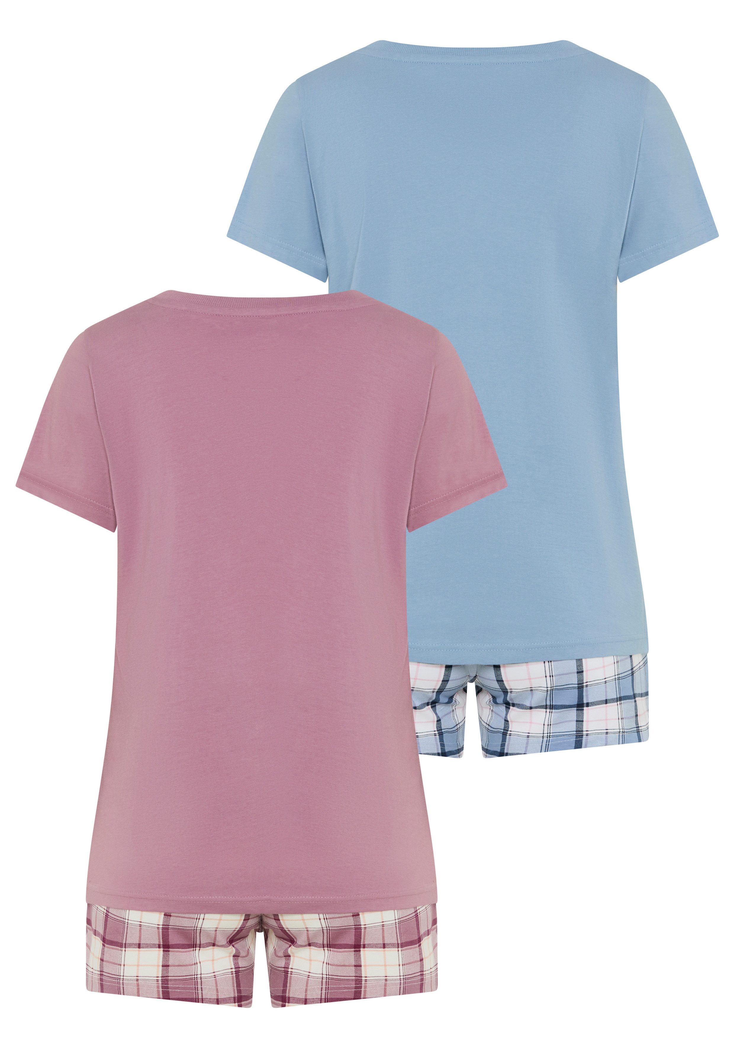 Vivance Dreams Shortama met geruite pyjamashorts (Set van 2)