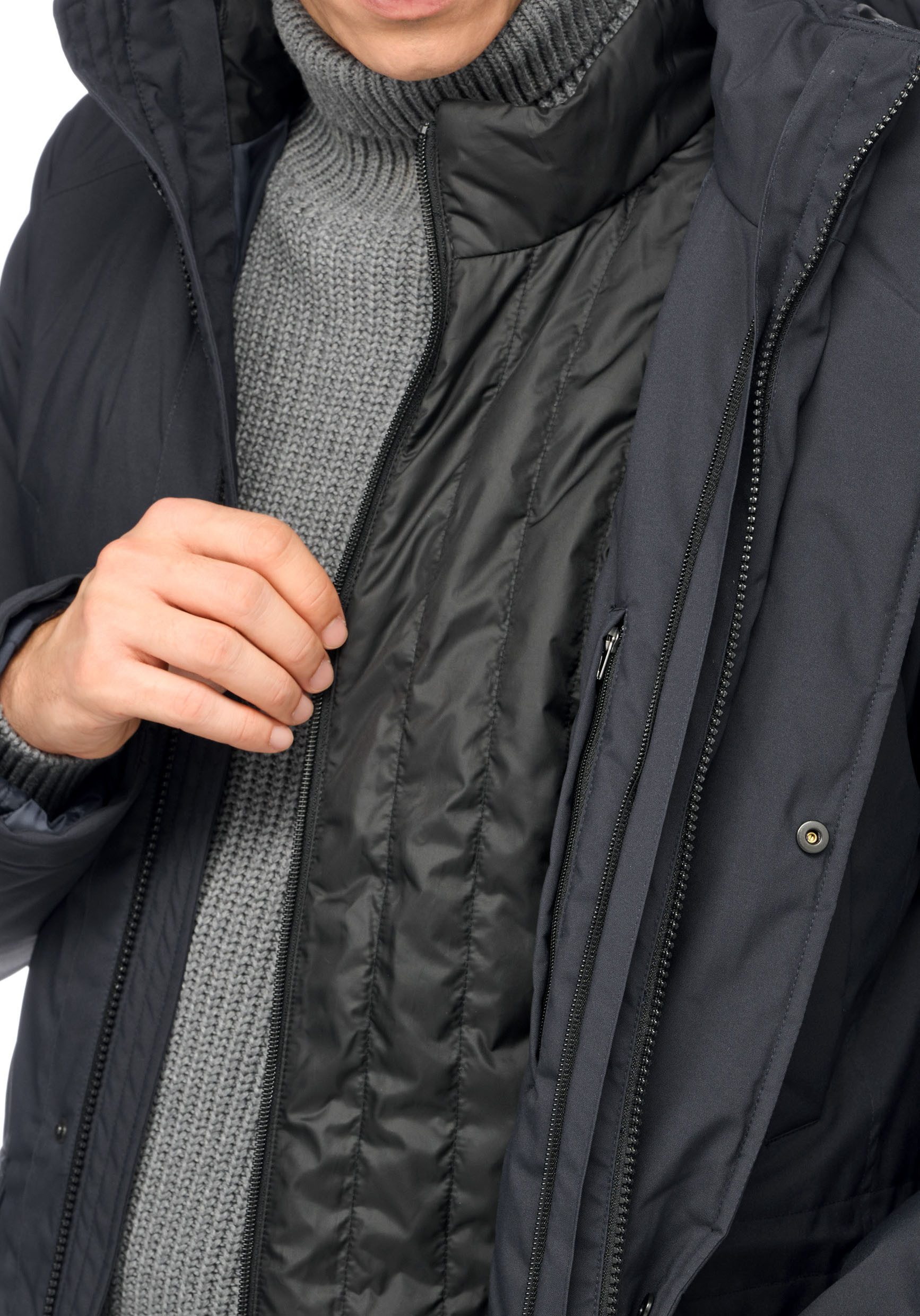 Geox Parka ANDALO met verborgen rits, afneembare capuchon, veel zakken