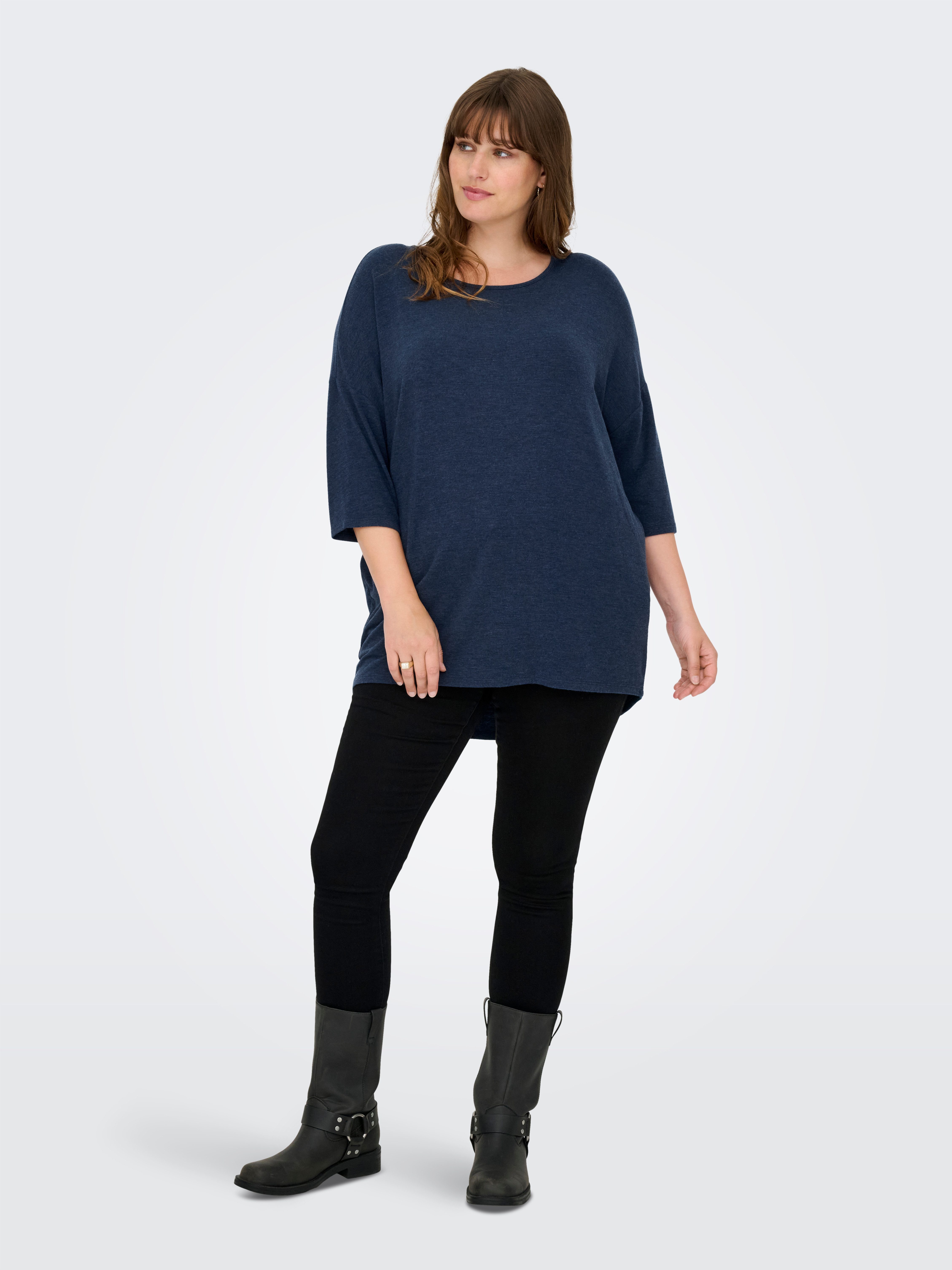 ONLY CARMAKOMA Shirt met 3/4 mouwen CARLAMOUR 3/4 TOP JRS NOOS