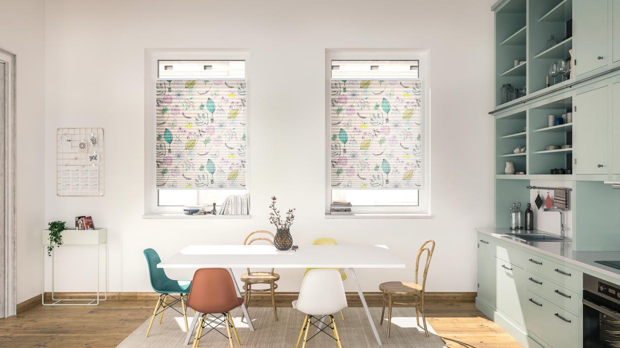 LICHTBLICK Plissé Klemmfix, zonder boren, ondoorzichtig, My bohemien Garden - multicolour (1 stuk)