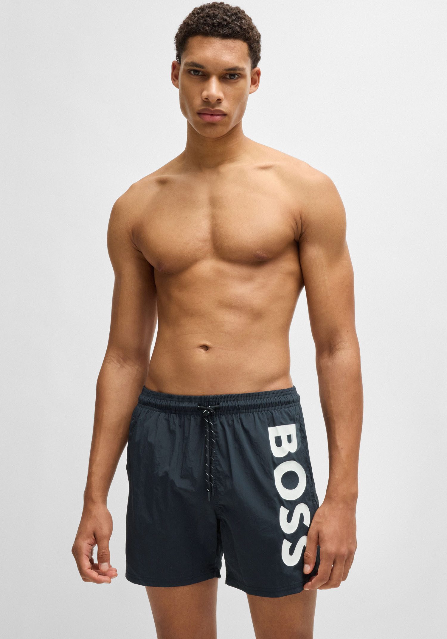 BOSS Zwemshort Octopus Met  logotekst, elastische tailleband met koord