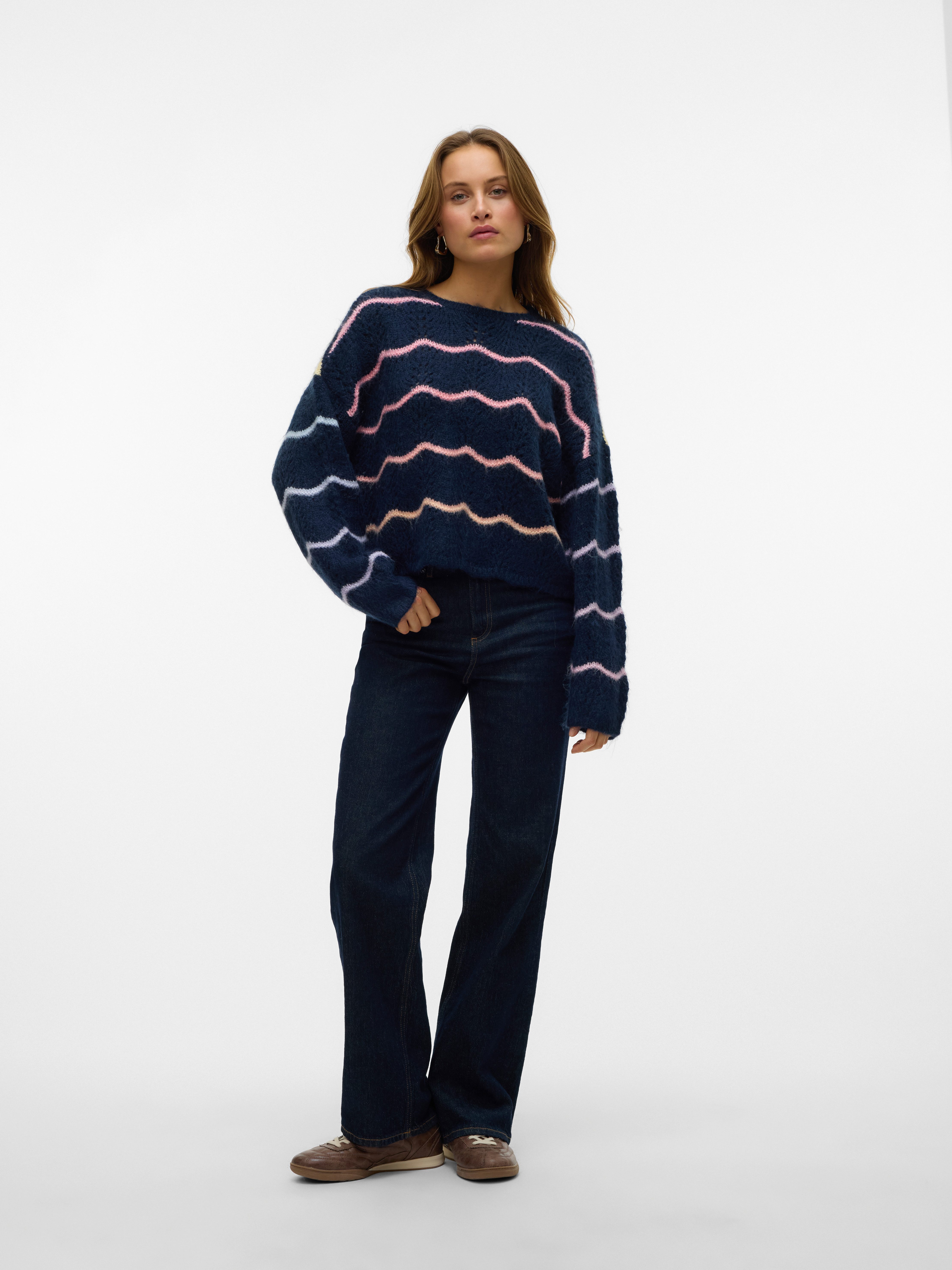Vero Moda Trui met ronde hals VMHATTY LS O-NECK STITCH PULLOVER BOO