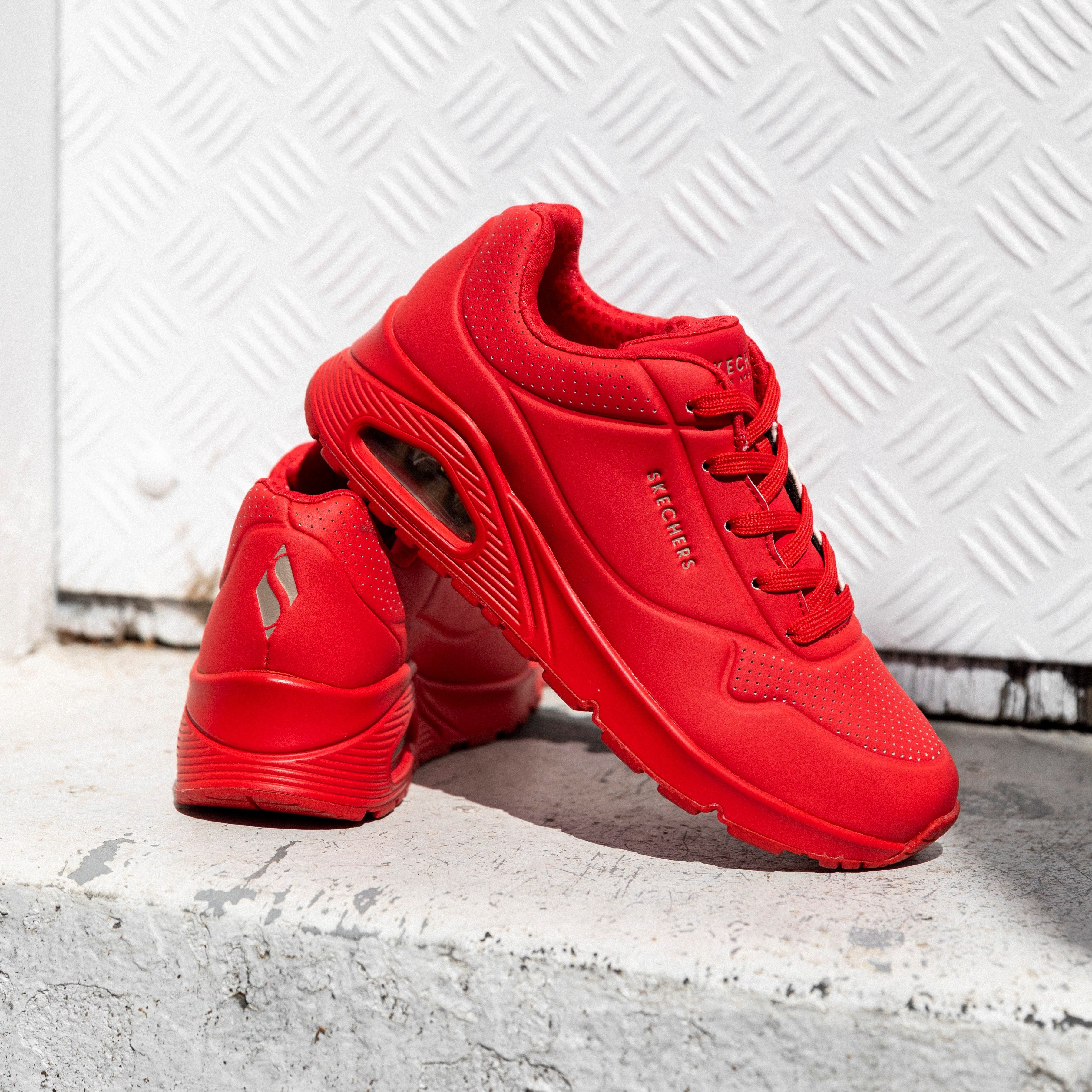 Skechers Sneakers met sleehak UNO STAND ON AIR Vrijetijdsschoen, lage schoen, veterschoen met zacht gevoerde binnenzool