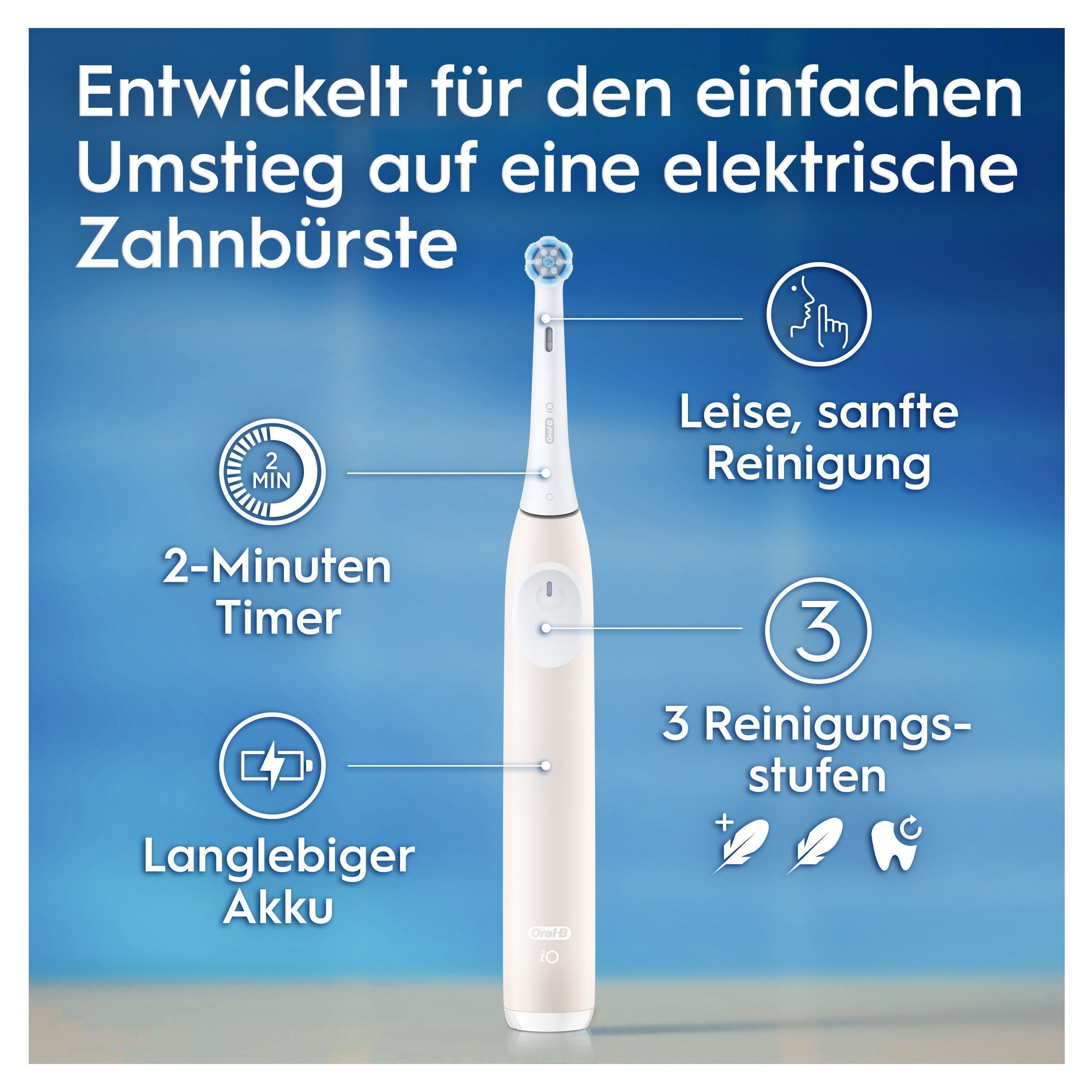 Oral B Elektrische tandenborstel IO Series 2 voor de zachte reiniging, reisetui, opzetborstelhouder