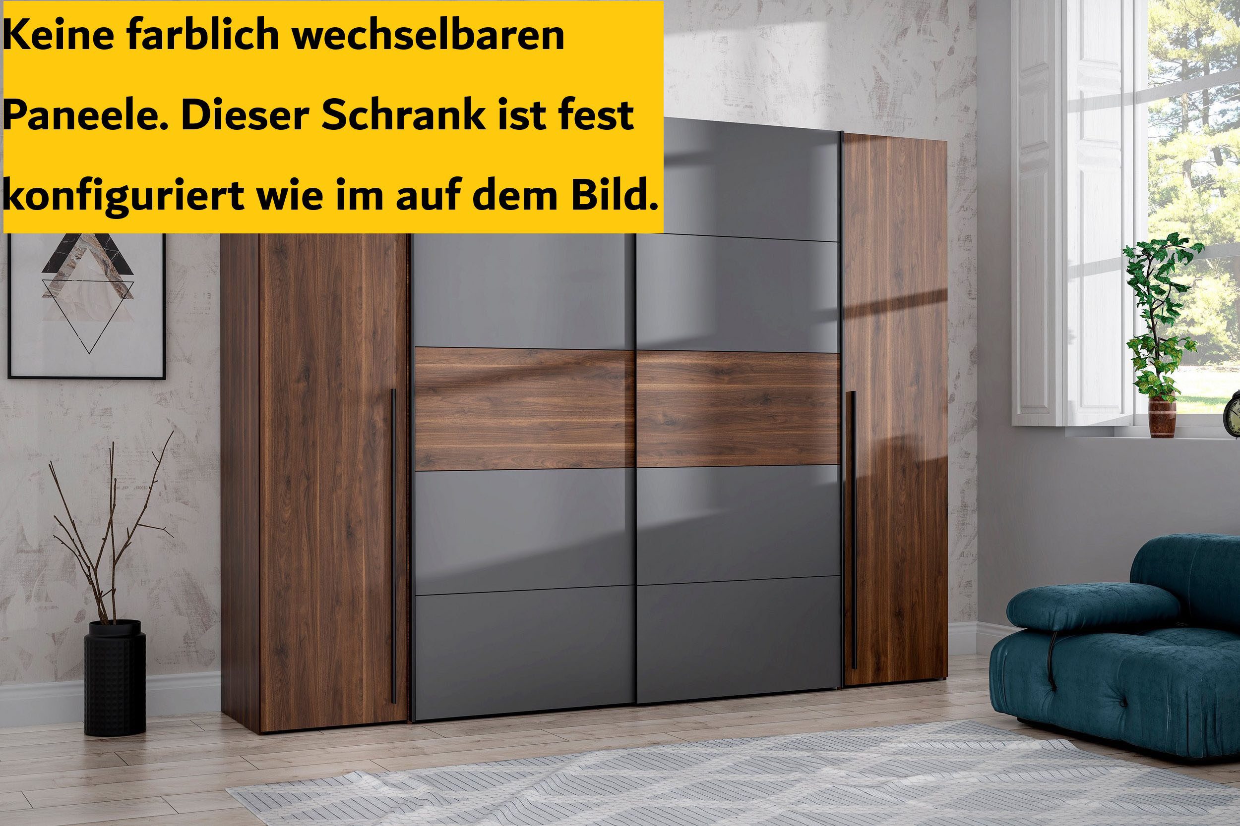 FORTE Draai-/zweefdeurkast Narago, OTTO's Choice, TOPSELLER, middelgrote panelen kleurveranderbaar