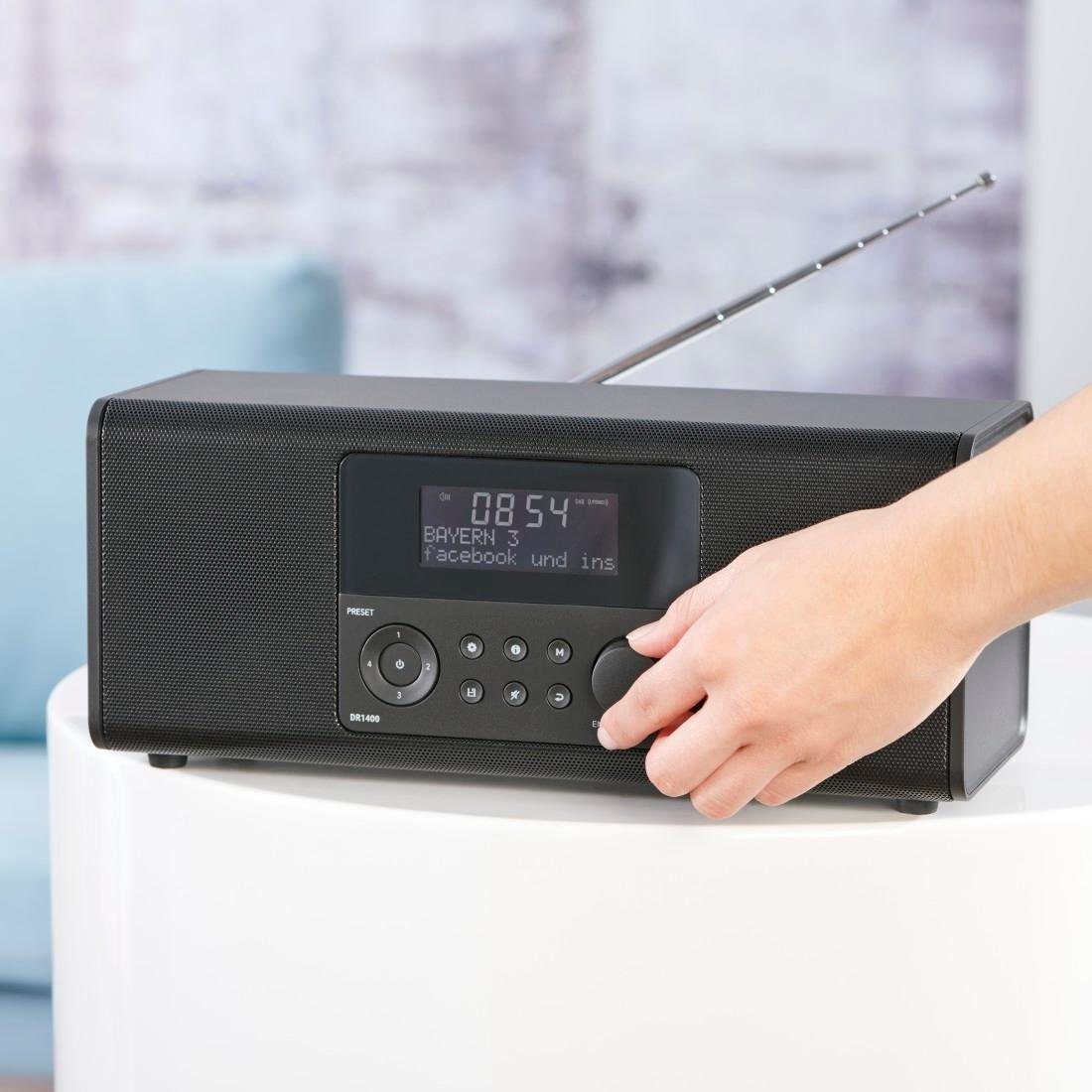 Hama Digitale radio (DAB+) Digitaal radio, DAB wekkerradio, FM/stereo/6W DR1400
