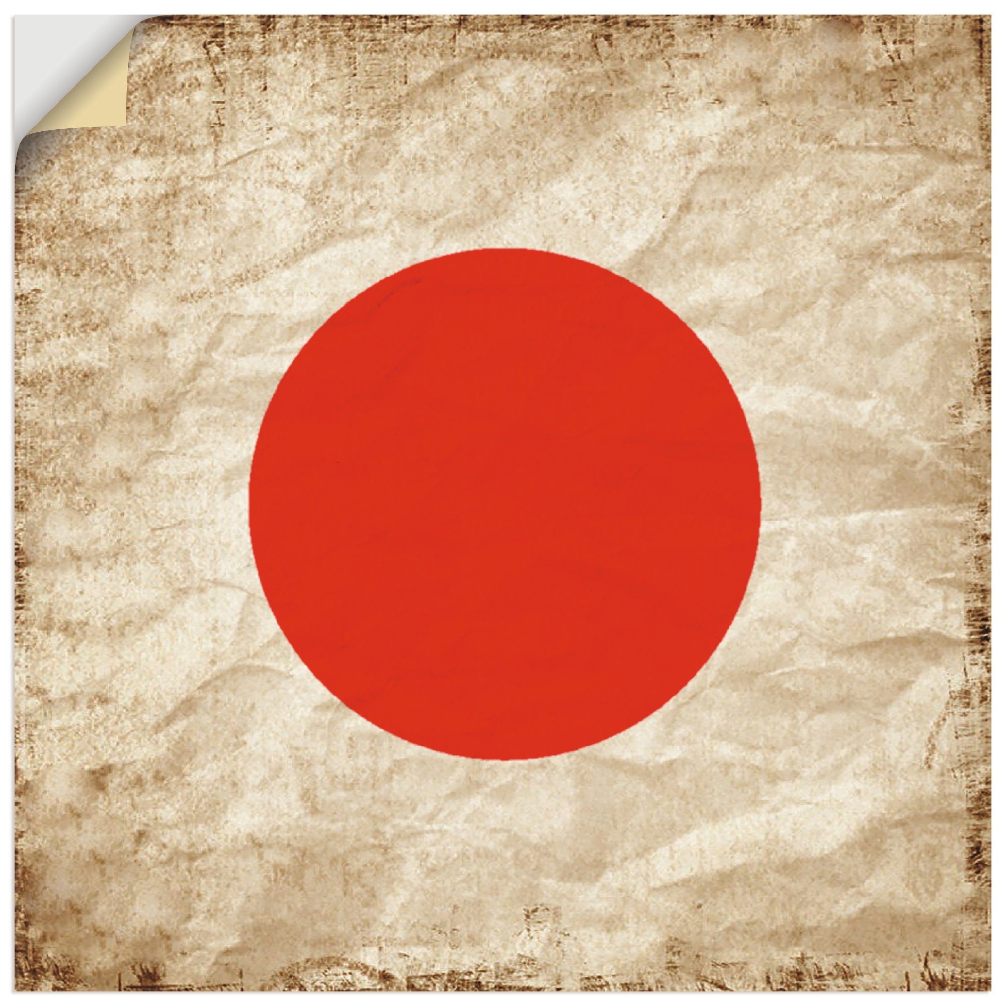 Artland Artprint Japanse vlag Japan symbool in vele afmetingen & productsoorten - artprint van aluminium / artprint voor buiten, artprint op linnen, poster, muursticker / wandfolie