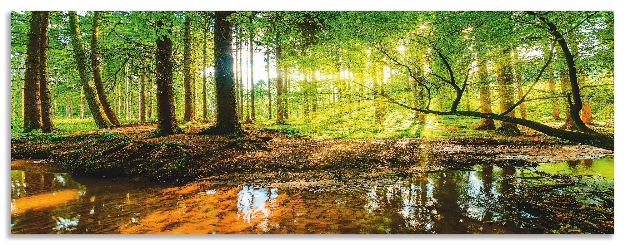 Artland Keukenwand Bos met beek zelfklevend in vele maten - spatscherm keuken achter kookplaat en spoelbak als wandbescherming tegen vet, water en vuil - achterwand, wandbekleding