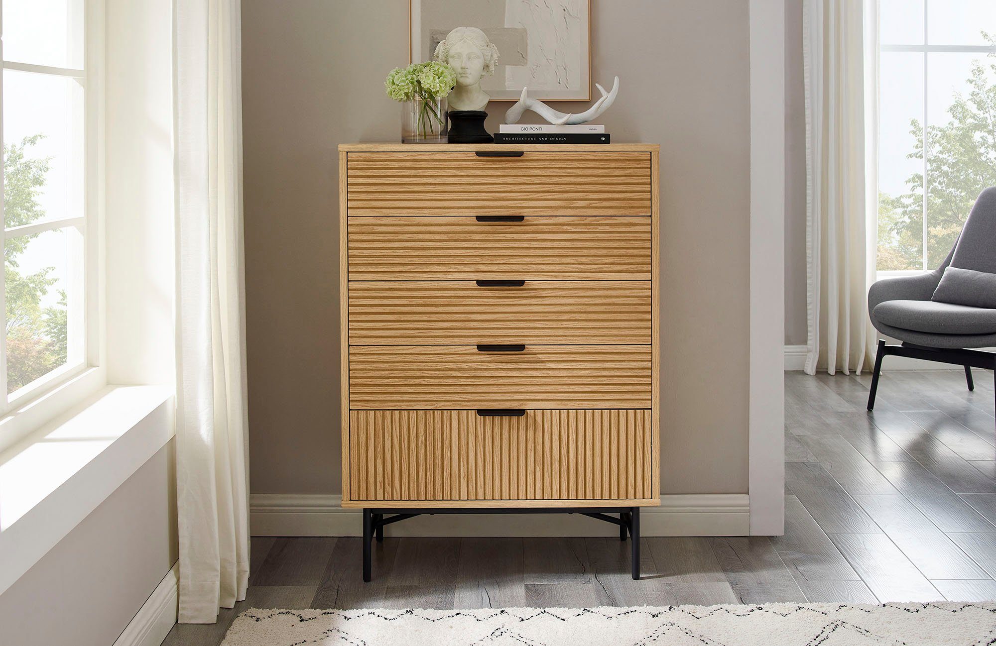 SalesFever Kast Eiken echt houtfineer dressoirs beige