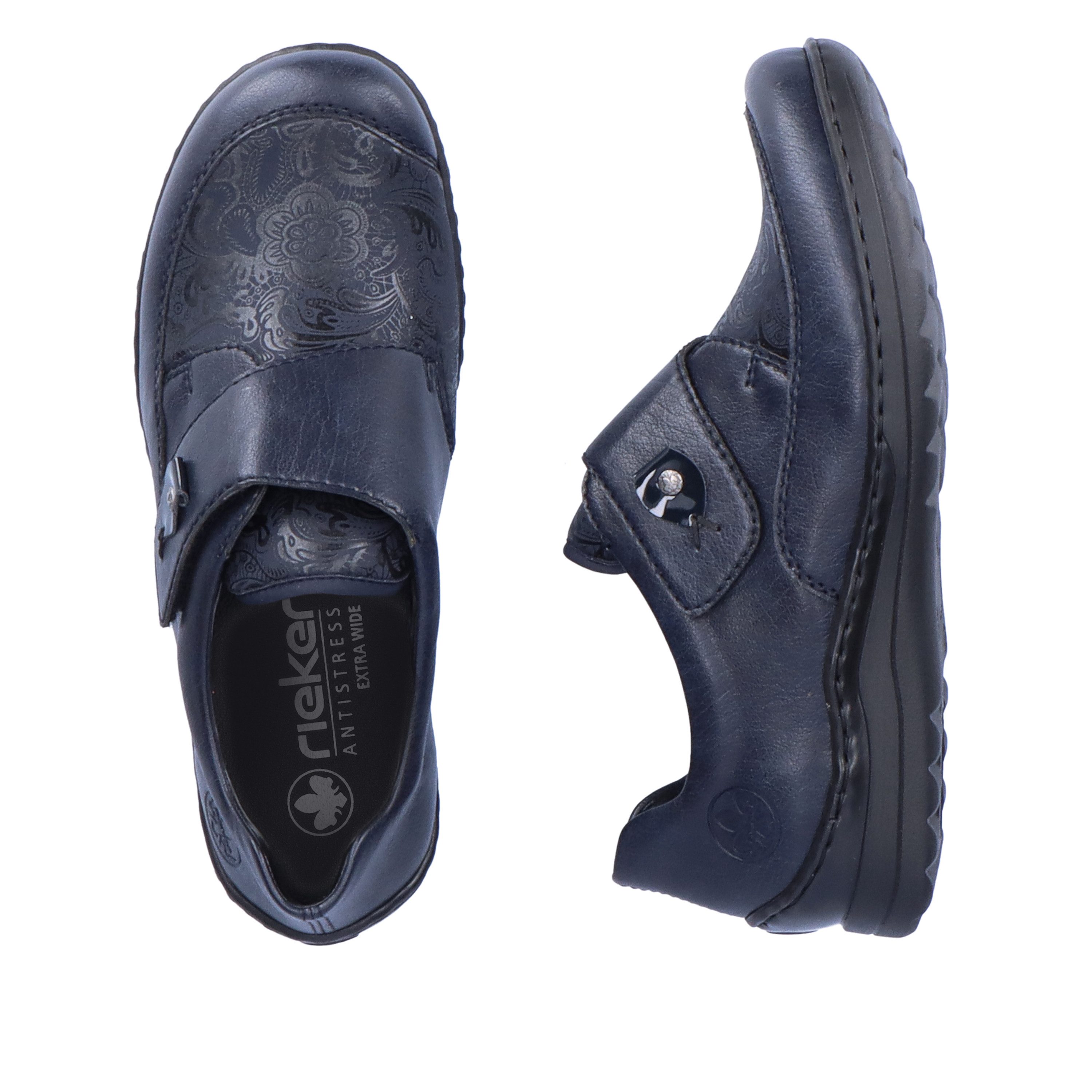 Rieker Klittenbandschoenen met subtiel paisley-patroon
