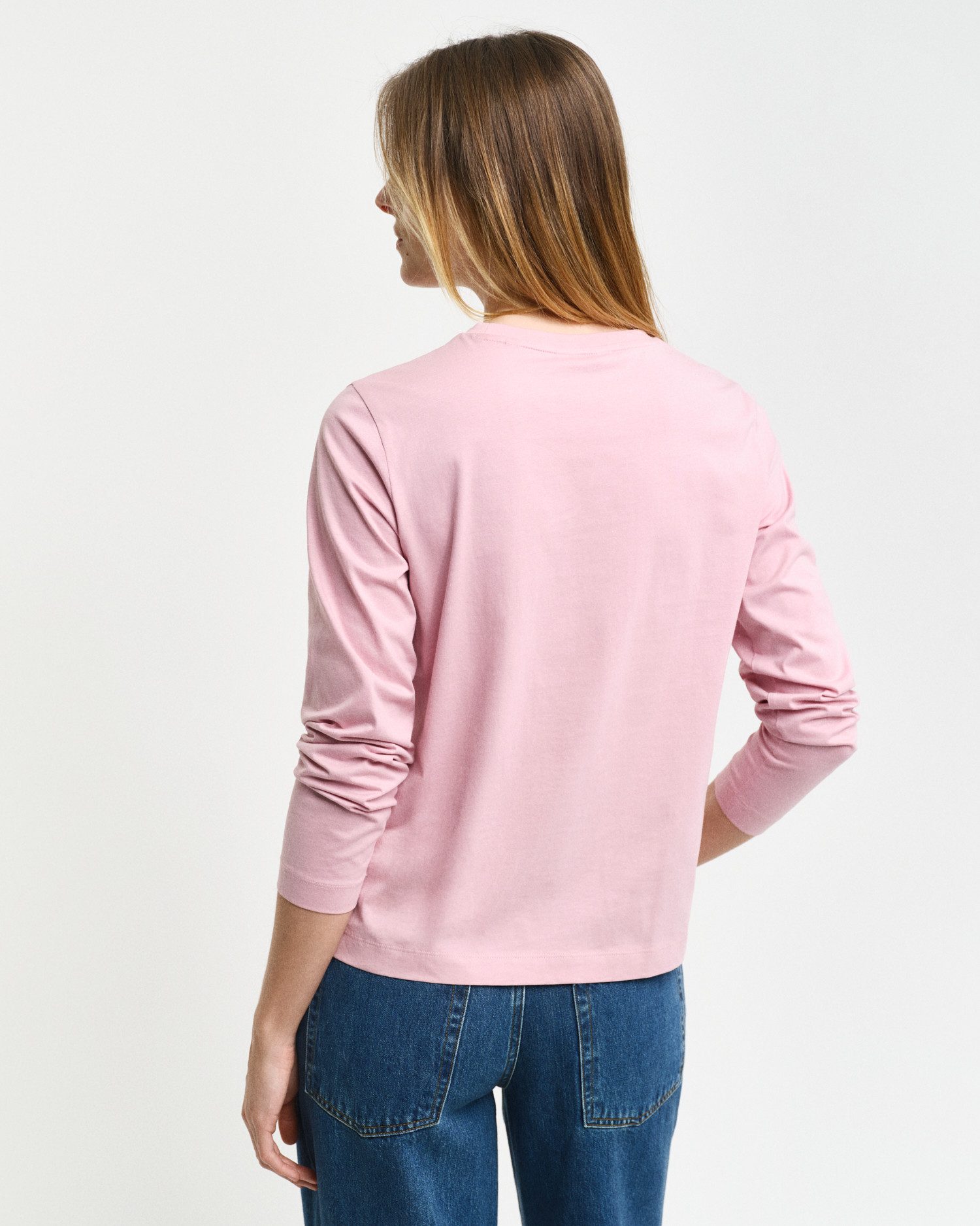 Gant Shirt met lange mouwen REG SHIELD LS T-SHIRT klein logoborduursel op borsthoogte