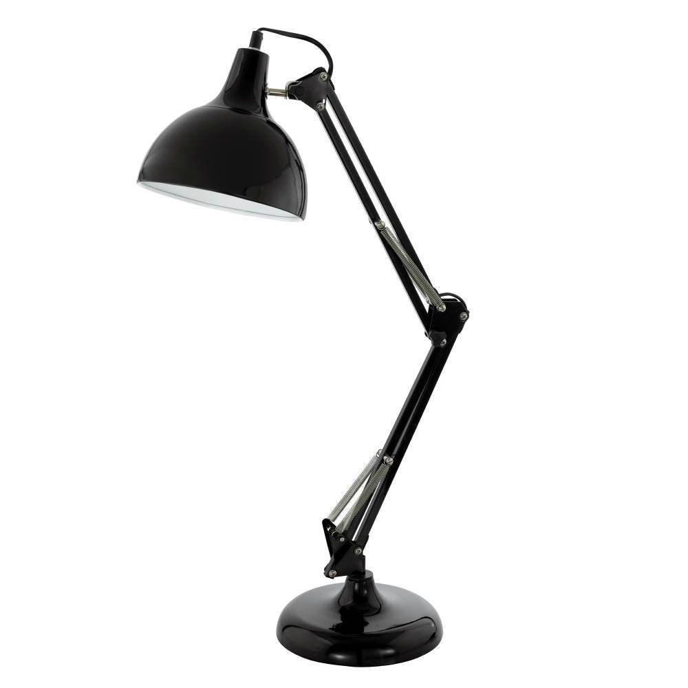 EGLO Tafellamp BORGILLIO Tischlampe, Stahl, E27, IP20, Schreibtischlampe, Lampe Vintage bureau lamp van staal in zwart, E27, incl. schakelaar (1 stuk)