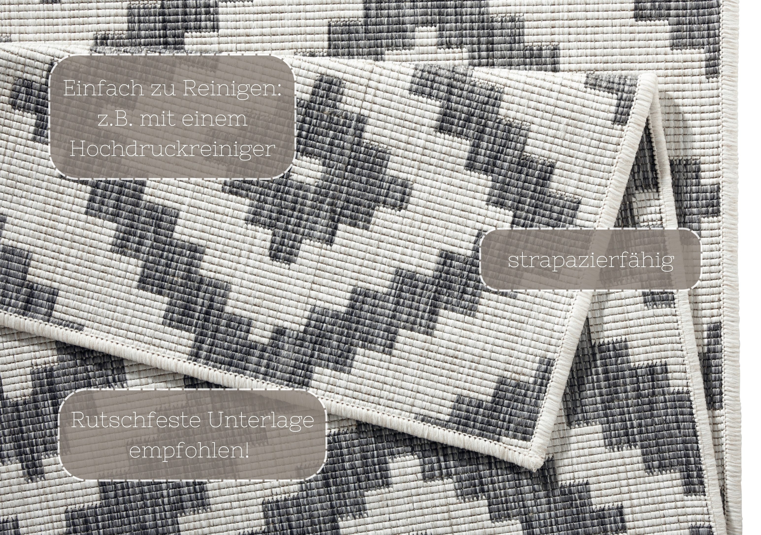 NORTHRUGS Vloerkleed Malta tweezijdig te gebruiken kleed Binnen- en buitengebruik, weerbestendig, balkon, terras, ruit, loper, woonkamer
