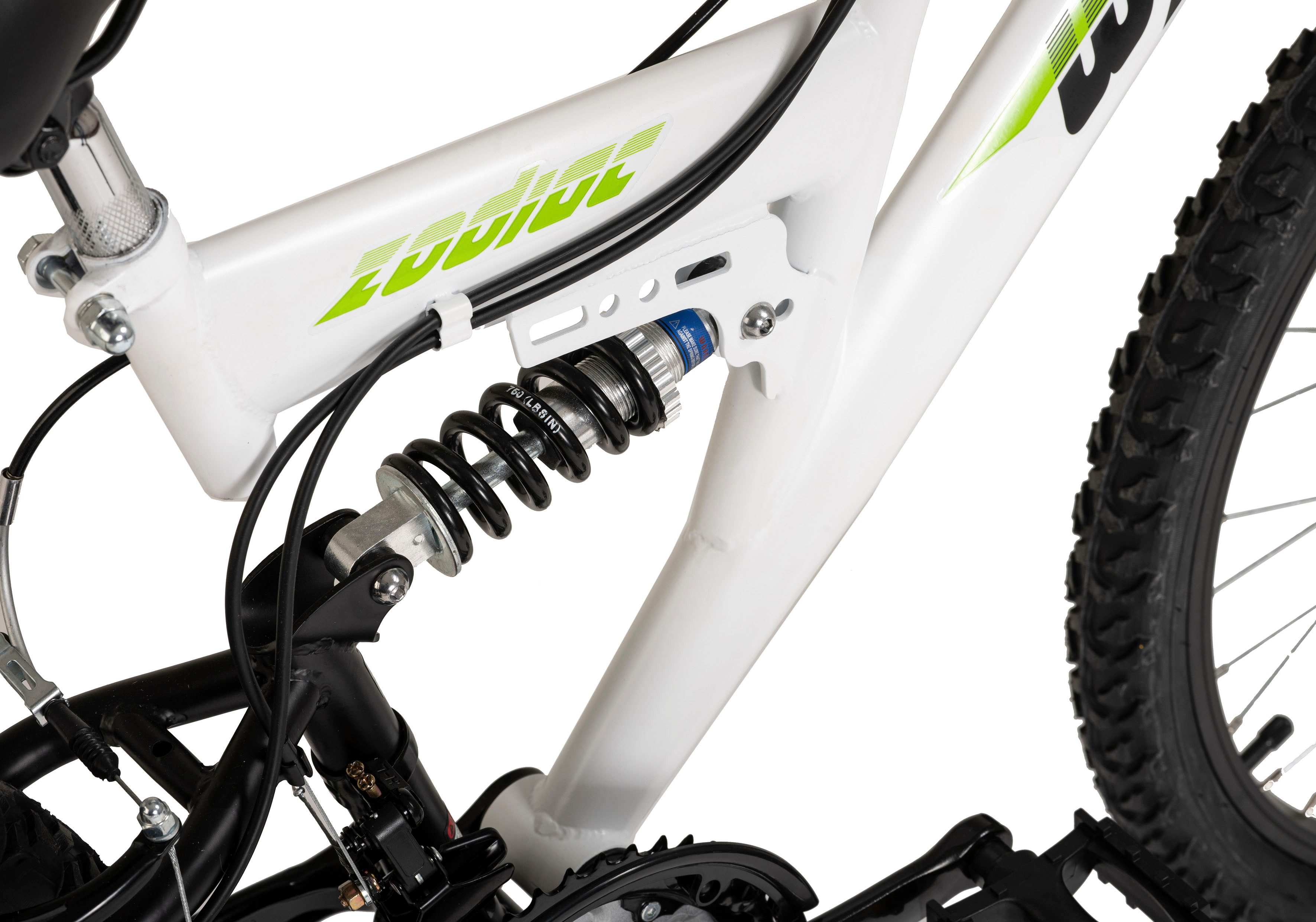 MUSTANG Kinderfiets Kinder-mountainbike Fully ATB 24" Zodiac wit-groen 18 versnellingen RH 38 cm