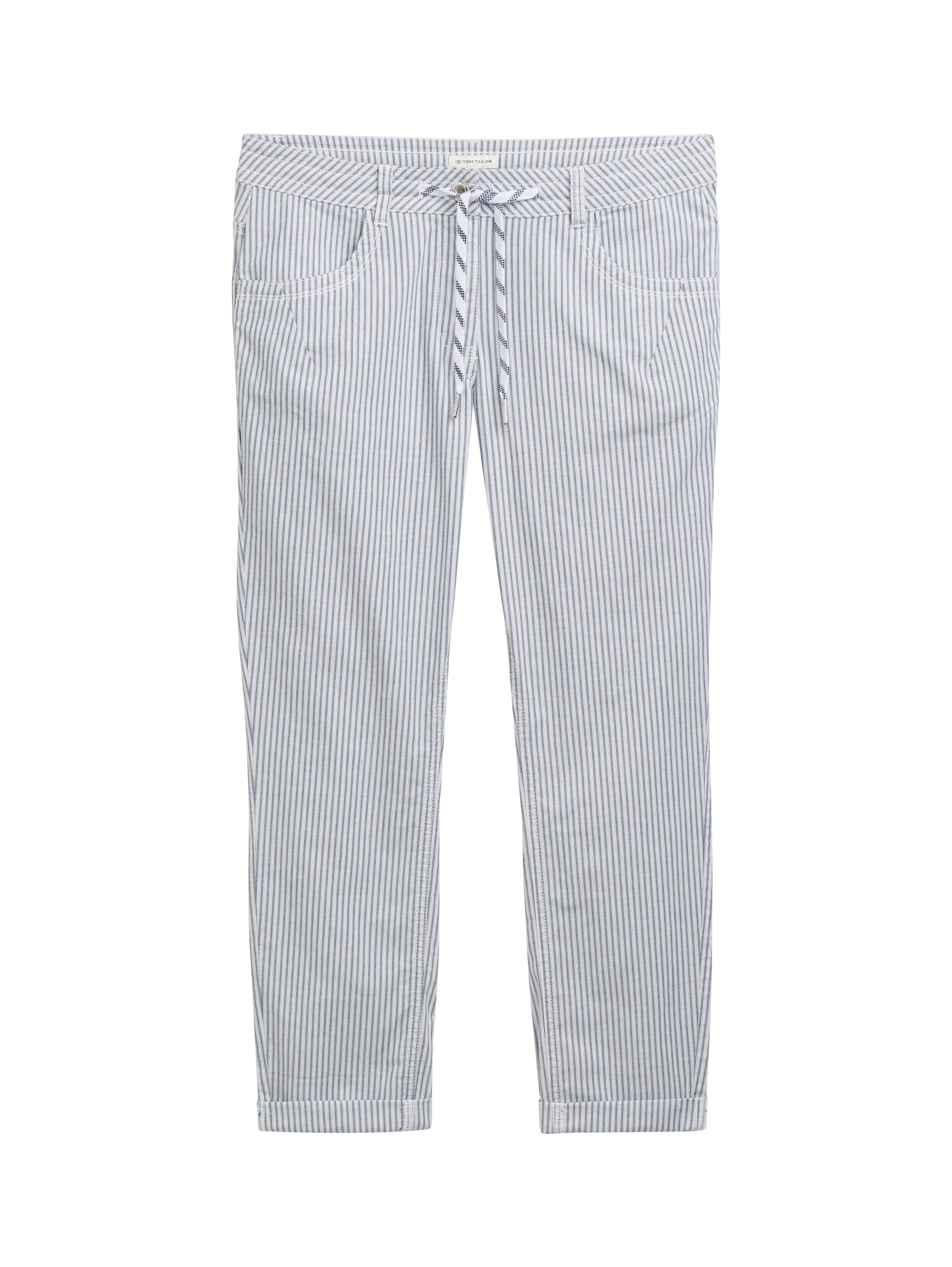 Tom Tailor Stoffen broek in streeppatroon en met trekkoord