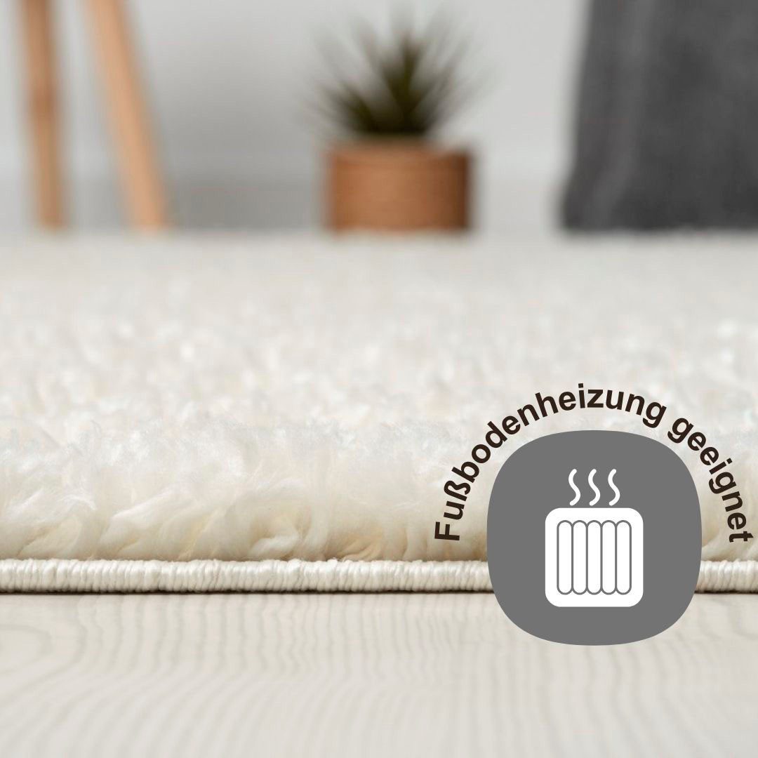 Myflair Möbel & Accessoires Set slaapkamerkleedjes met hoge pool My Shaggy Shaggy, uni-kleuren, licht glanzend, extra fluffy, loper-set
