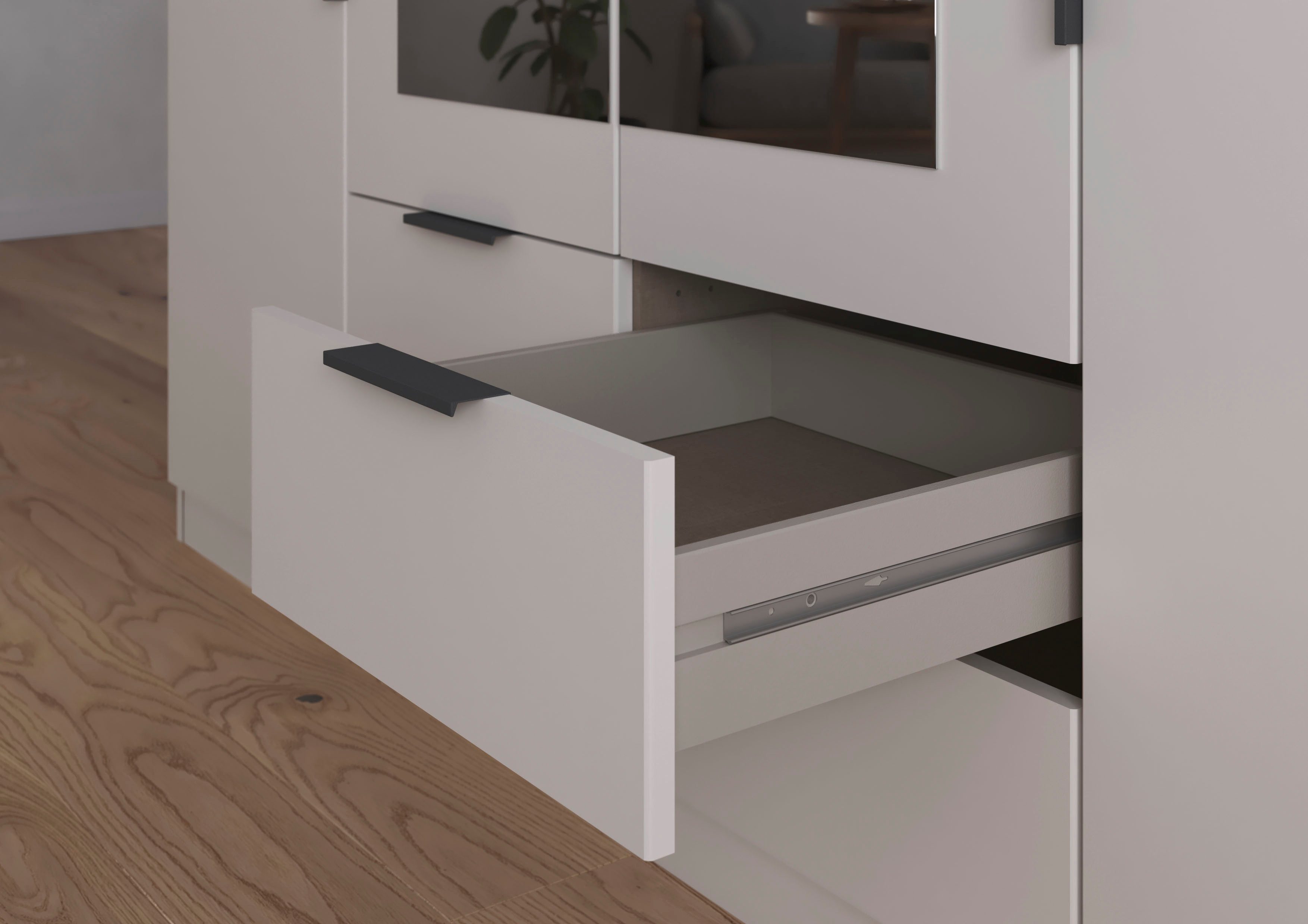 rauch Draaideurkast Kledingkast garderobe KREFELD optioneel met spiegel met 3 greepvarianten, incl. praktische lades made in germany