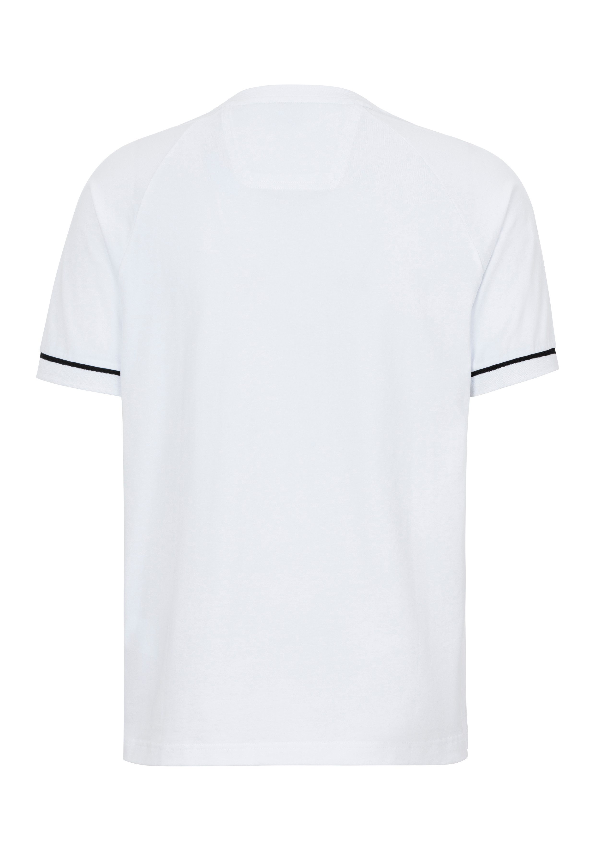 BOSS GREEN T-shirt Tee Rib AC met contraststrepen op de mouw