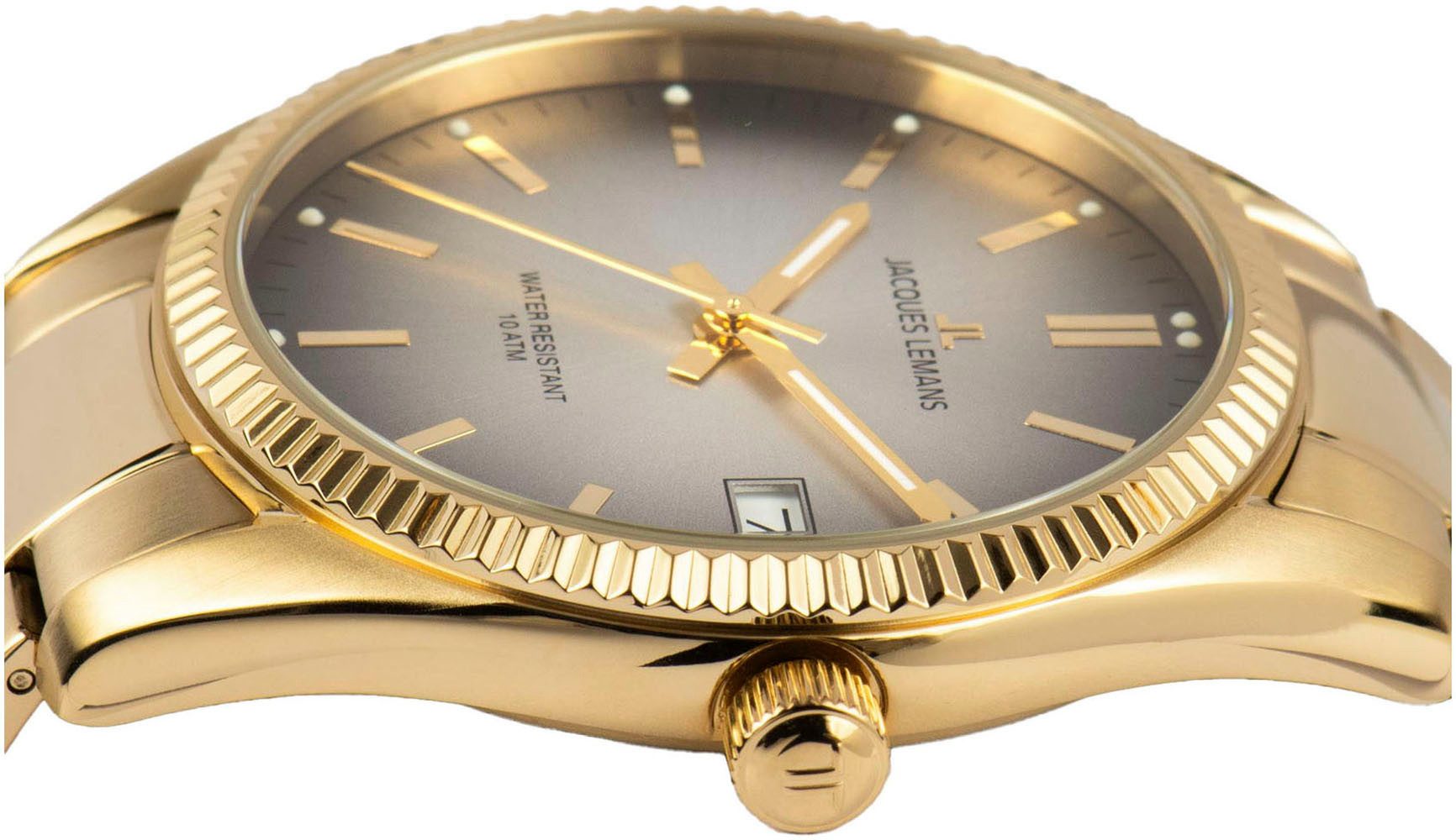 Jacques Lemans Kwartshorloge Derby Horloge, herenhorloge, dameshorloge, roestvrijstalen band, tot 10 bar waterdicht.