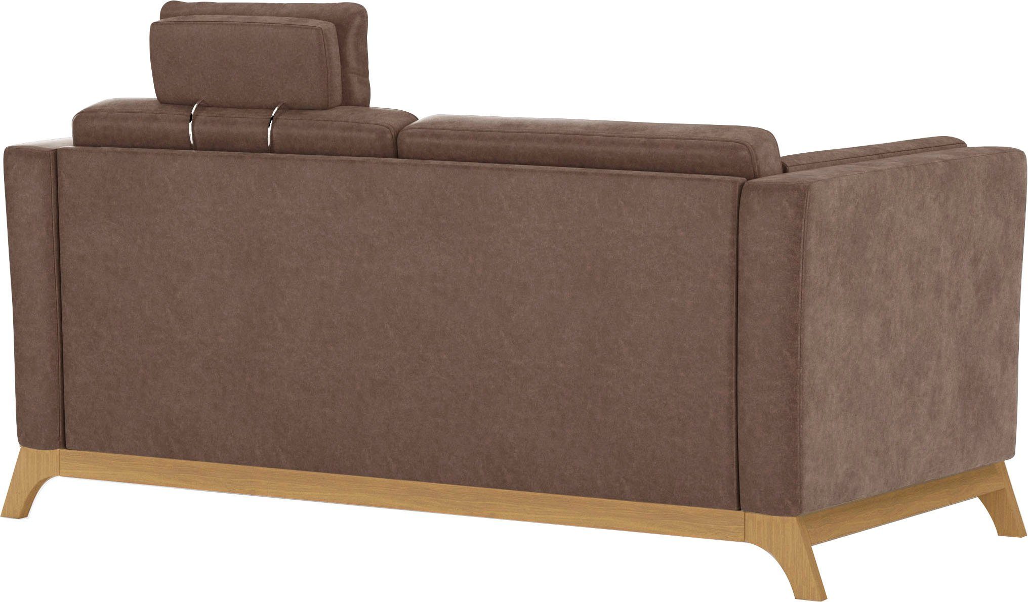 Home affaire 2,5-zitsbank Viva optioneel met houten frame van eikenhout