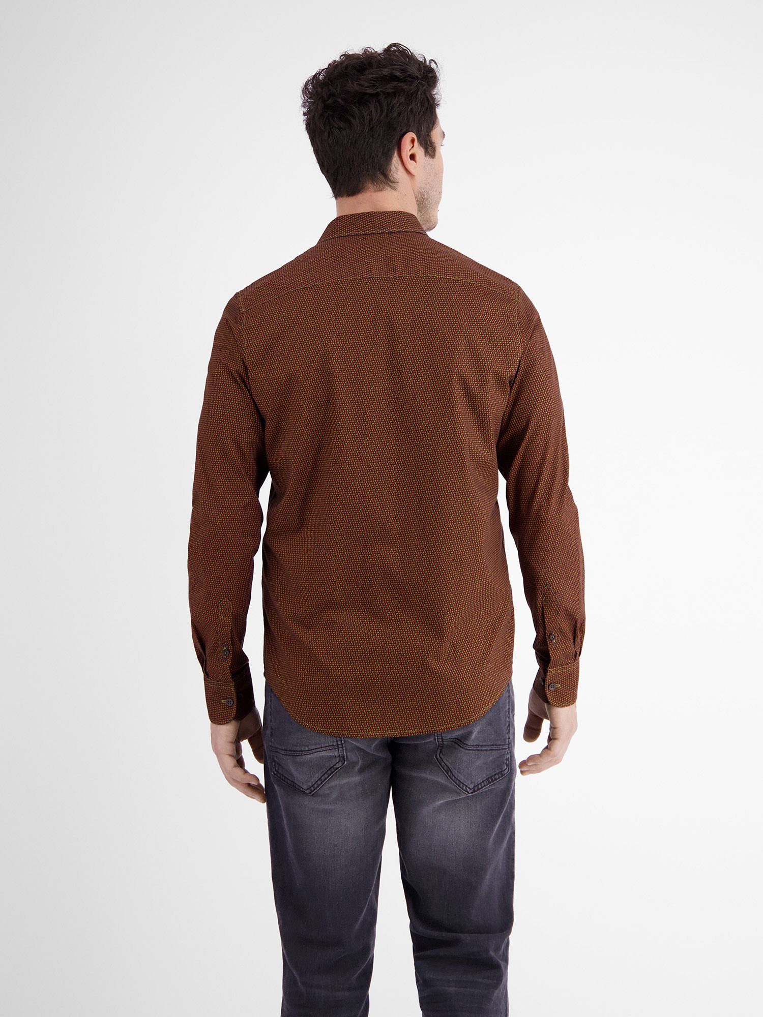 Lerros Overhemd met lange mouwen LERROS poplin overhemd met visgraatpatroon