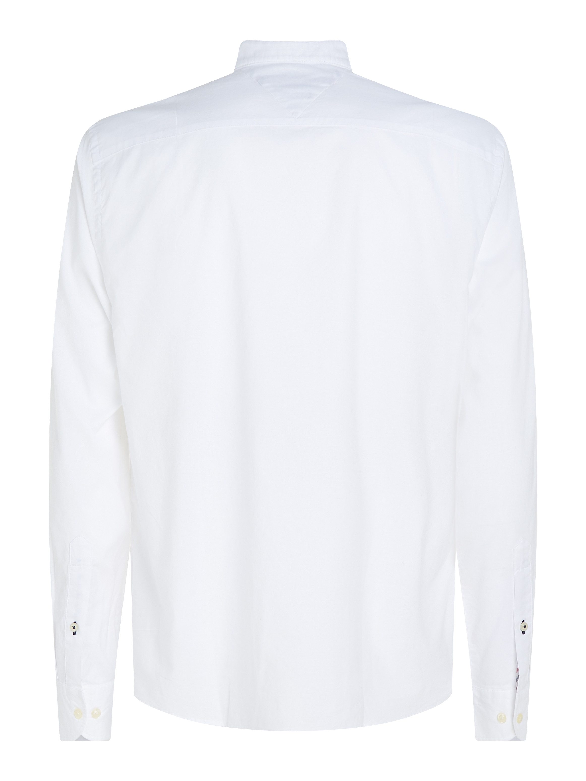 Tommy Hilfiger Overhemd met lange mouwen NATURAL SOFT SOLID MAO RF SHIRT met tommy hilfiger merkrand binnenin de mouwopening