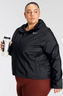 nike runningjack essential women's running jacket (plus size) zwart