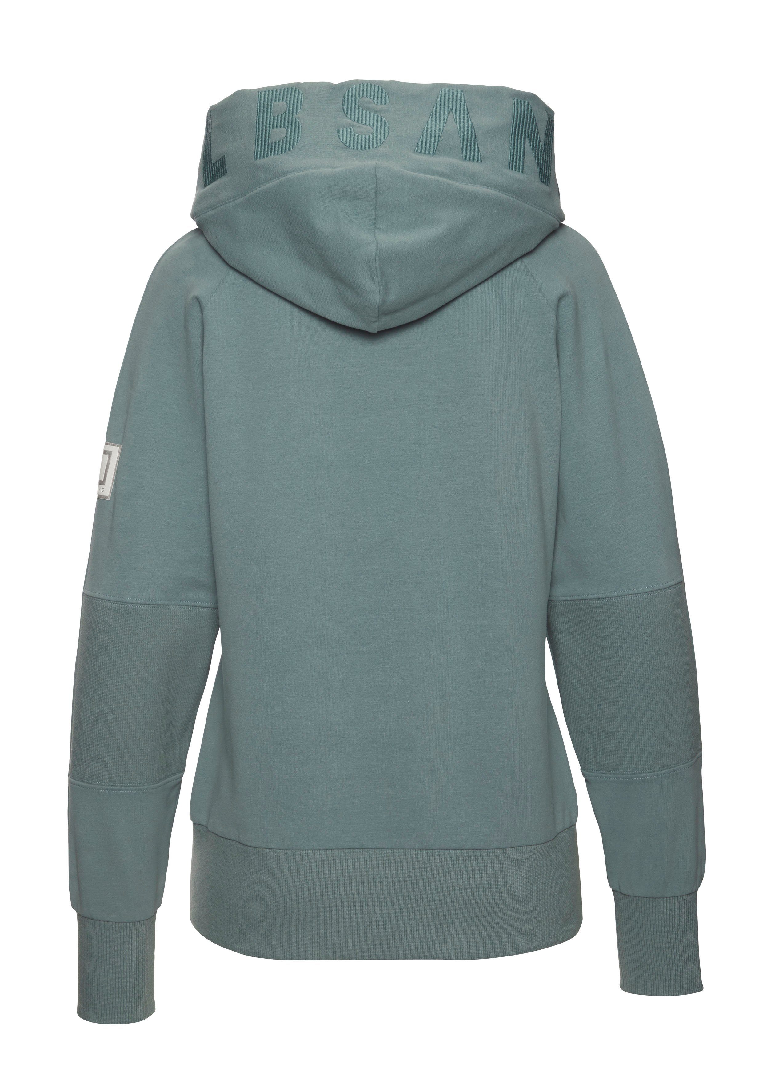 Elbsand Capuchonsweatvest Kelda met logo-stiksel op de capuchon, basic