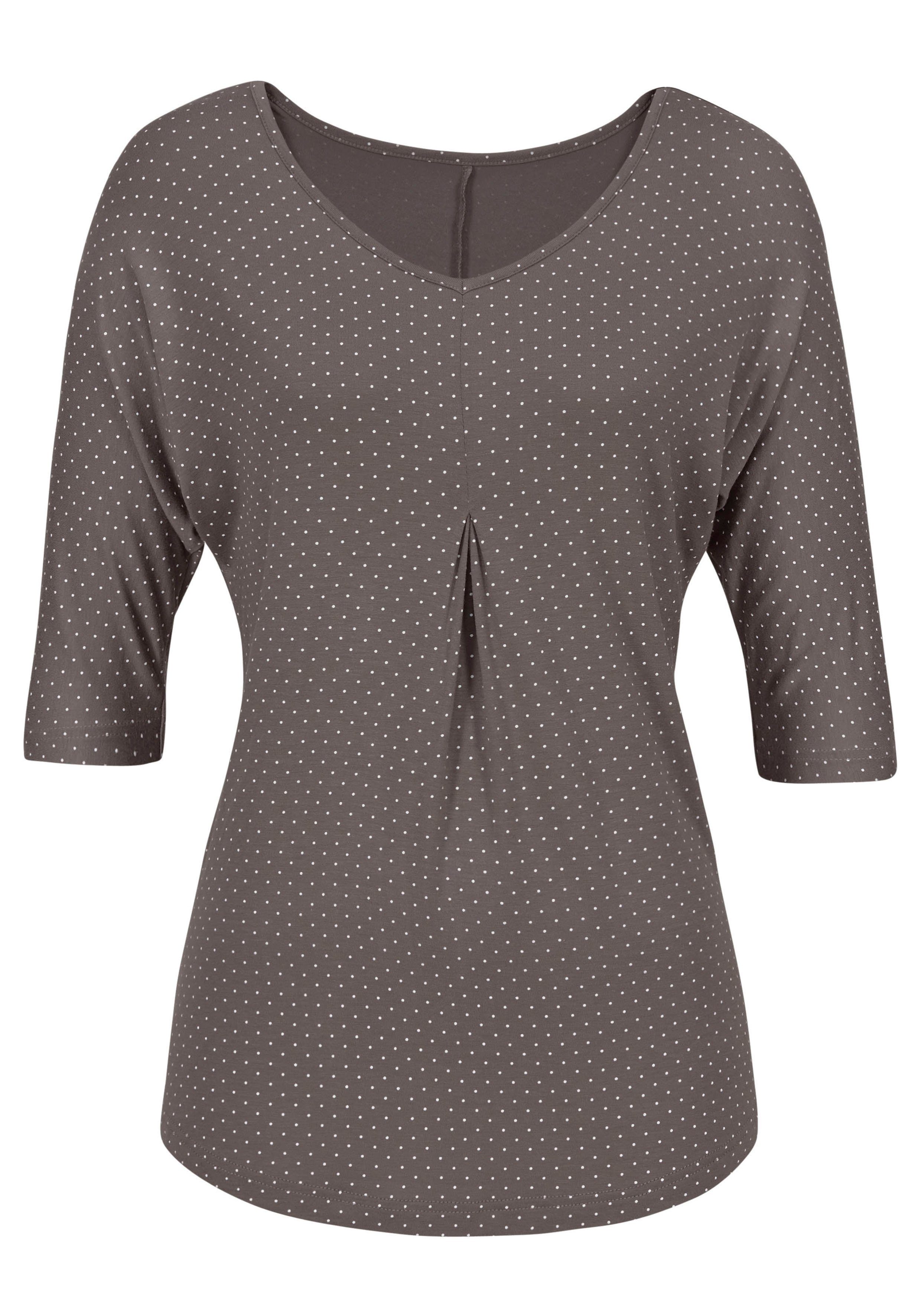 Lascana Shirt met korte mouwen Met stopplooi van zachte viscose-stretch