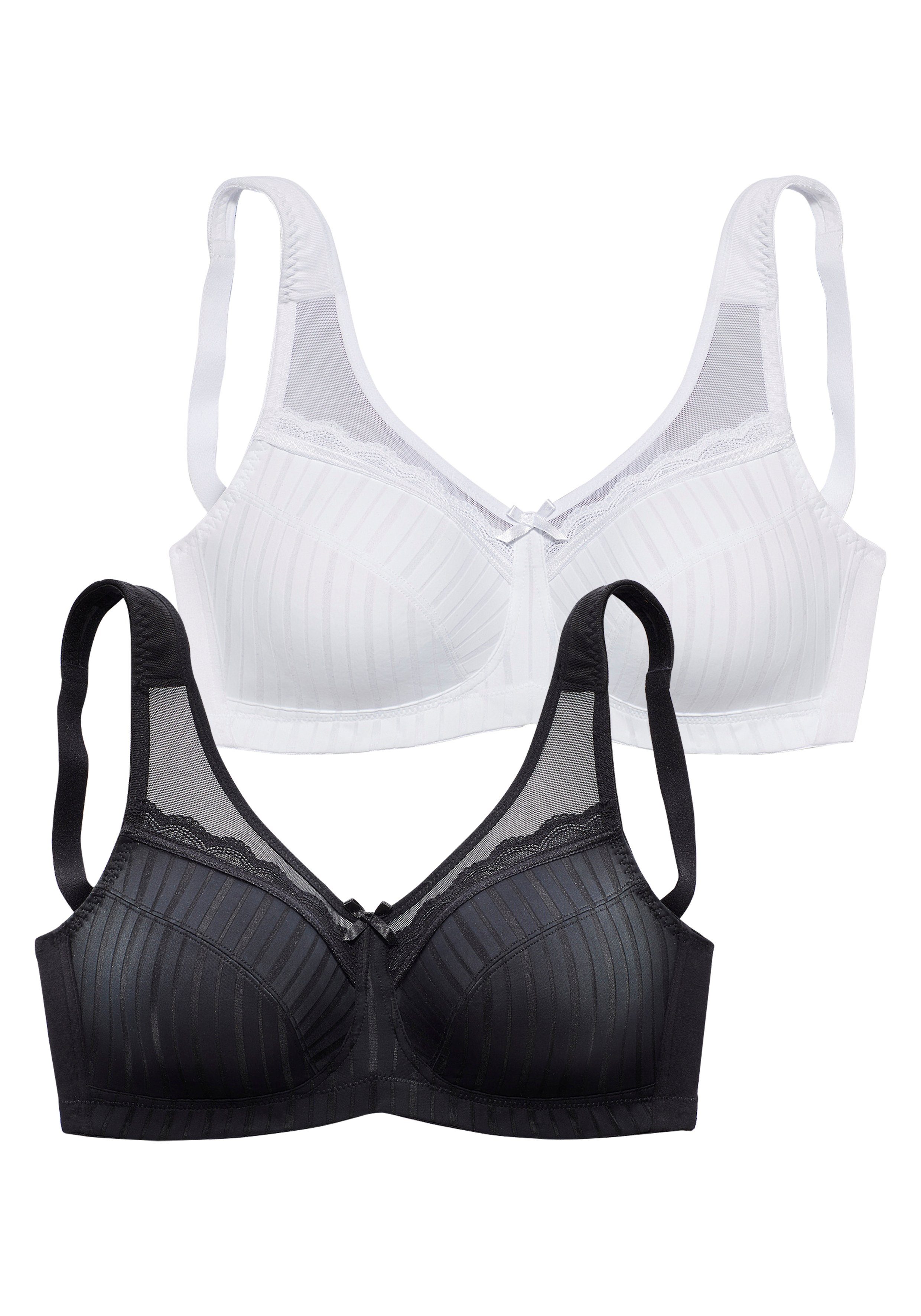 Petite fleur Steun-bh zonder beugel met licht gewatteerde bandjes, basis ondergoed (Set van 2)