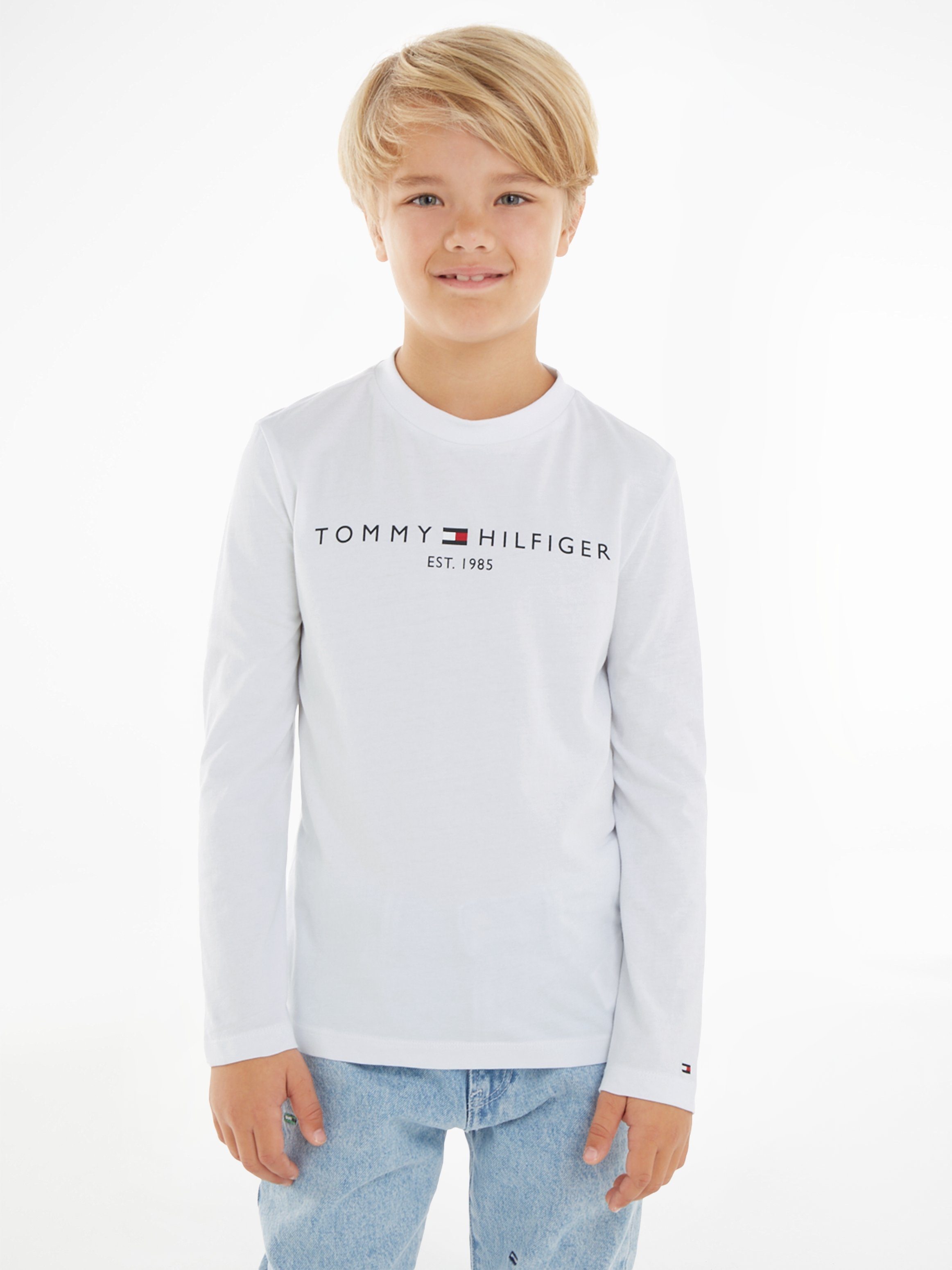 Tommy Hilfiger Shirt met lange mouwen U ESSENTIAL TEE L/S kinderen shirts met lange mouwen maat 86 wit