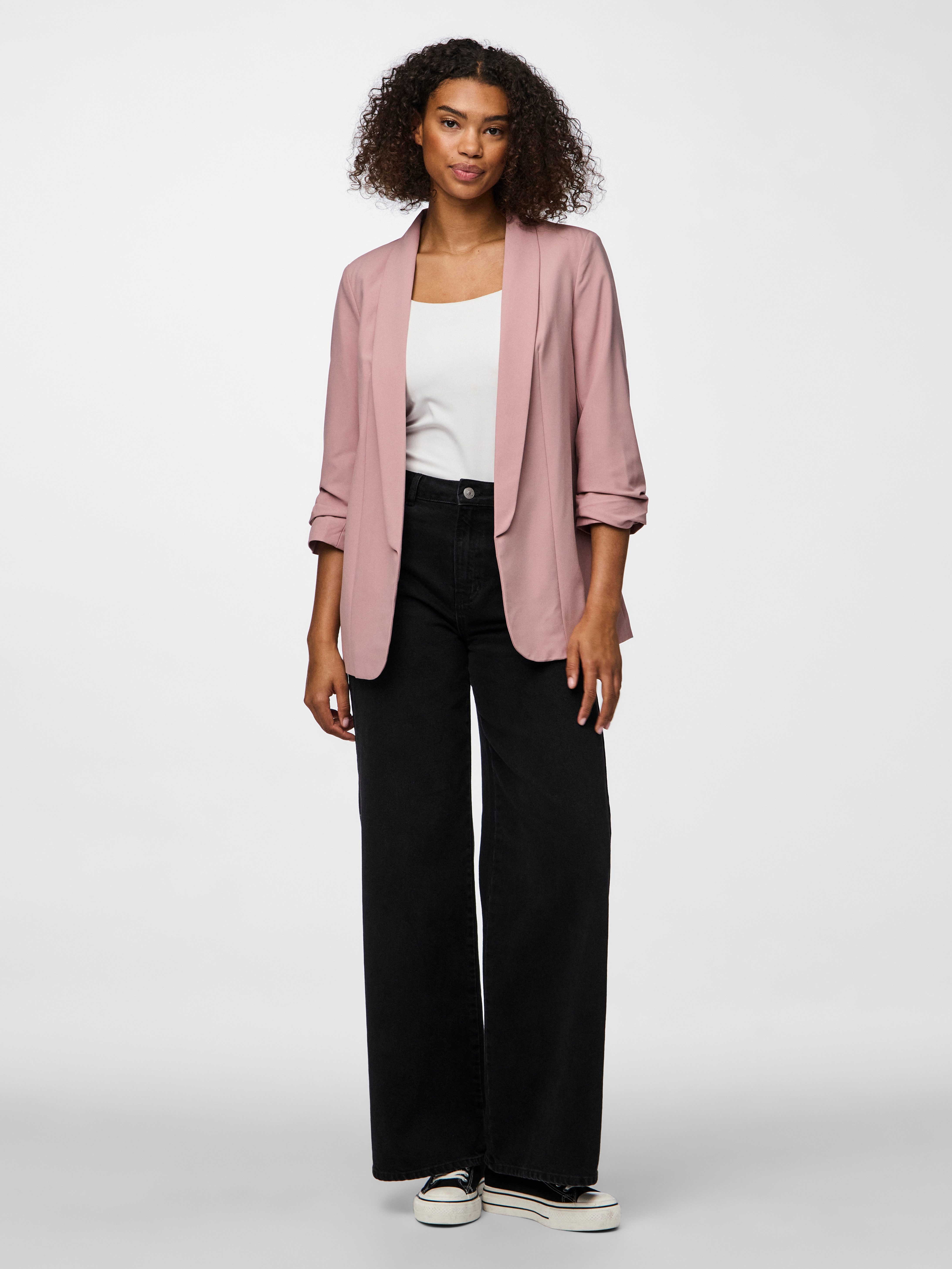 pieces Blouseblazer PCBOSELLA 3/4 BLAZER NOOS met plooidetail op de mouw