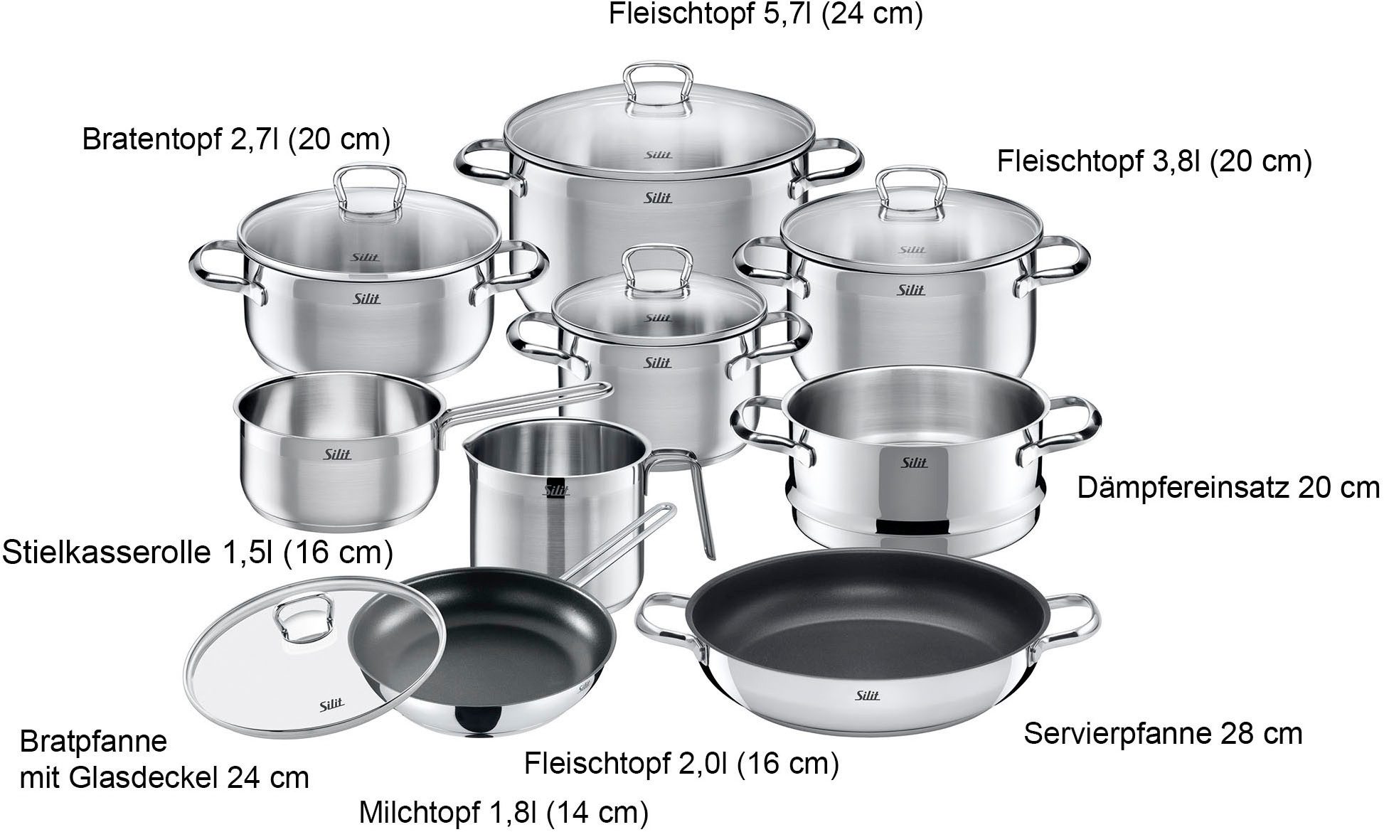 Silit Pannenset Toscane (set, 14-delig)