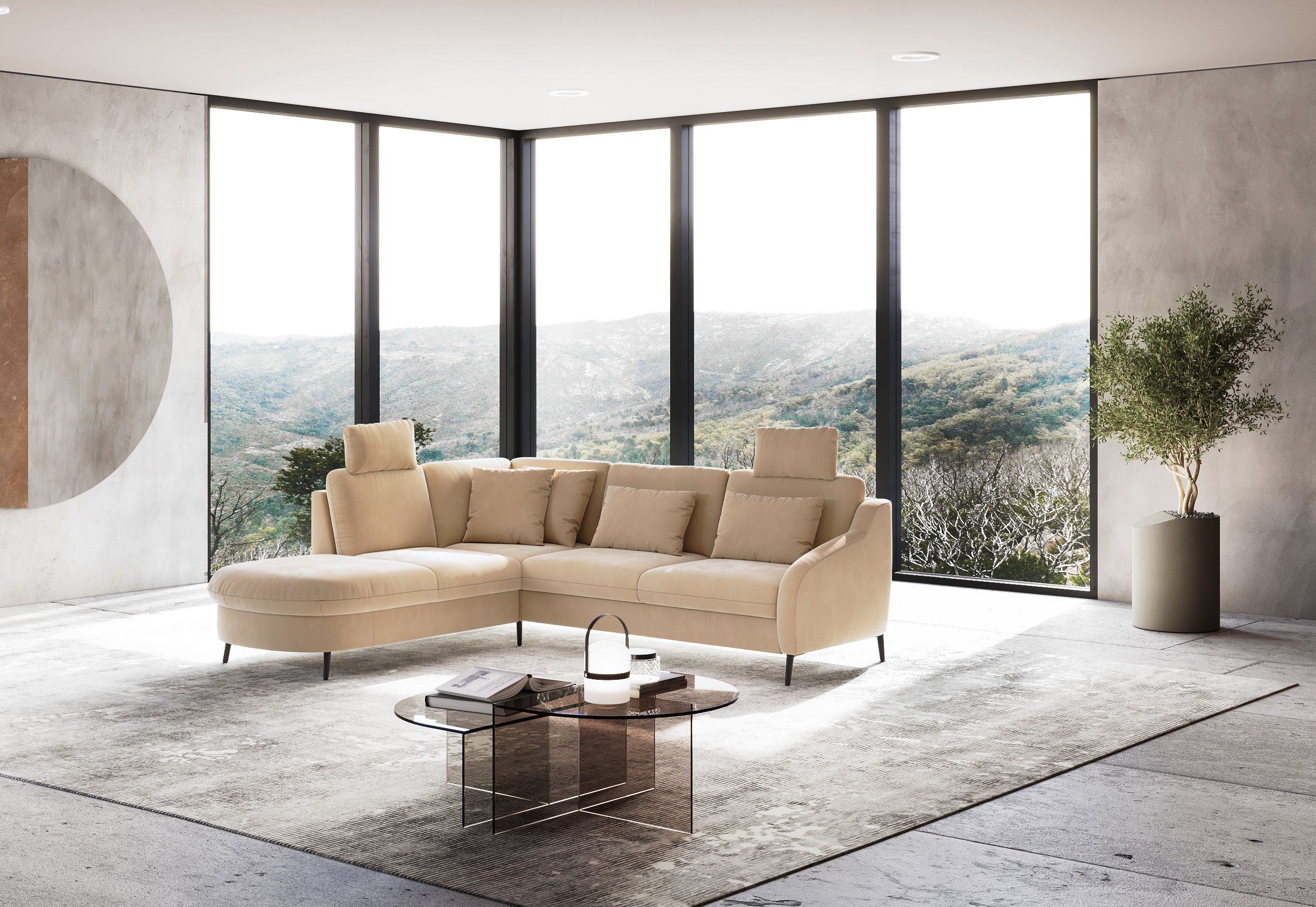 sit&more Hoekbank Soul L-vorm optioneel met bedfunctie en bedlade of lade