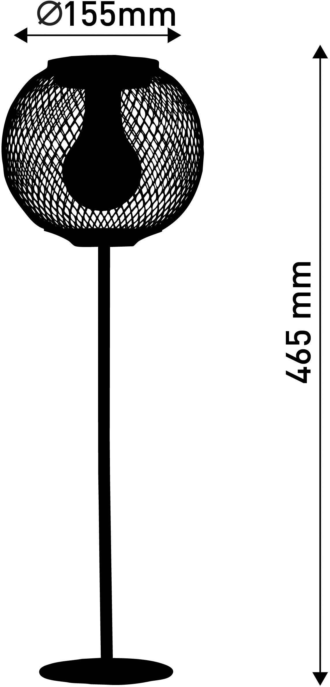 näve Ledsolarlamp Geli Tafellamp, zwart metalen vlechtwerk, led warmwit, hoogte 46,5 cm (1 stuk)