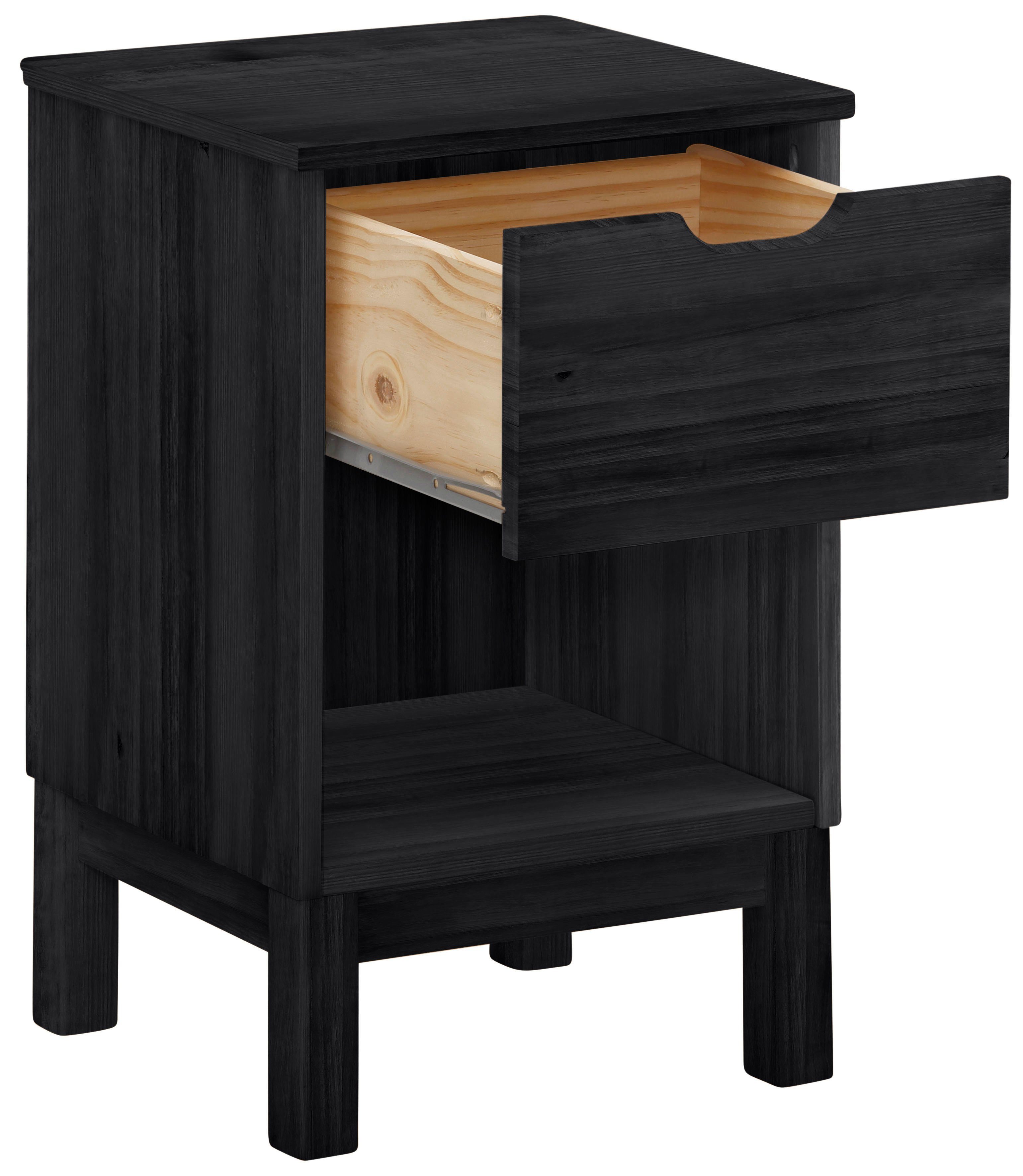 Home affaire Nachtkastje Post massief grenenhout, opbergmogelijkheid door lade, breedte 38 cm